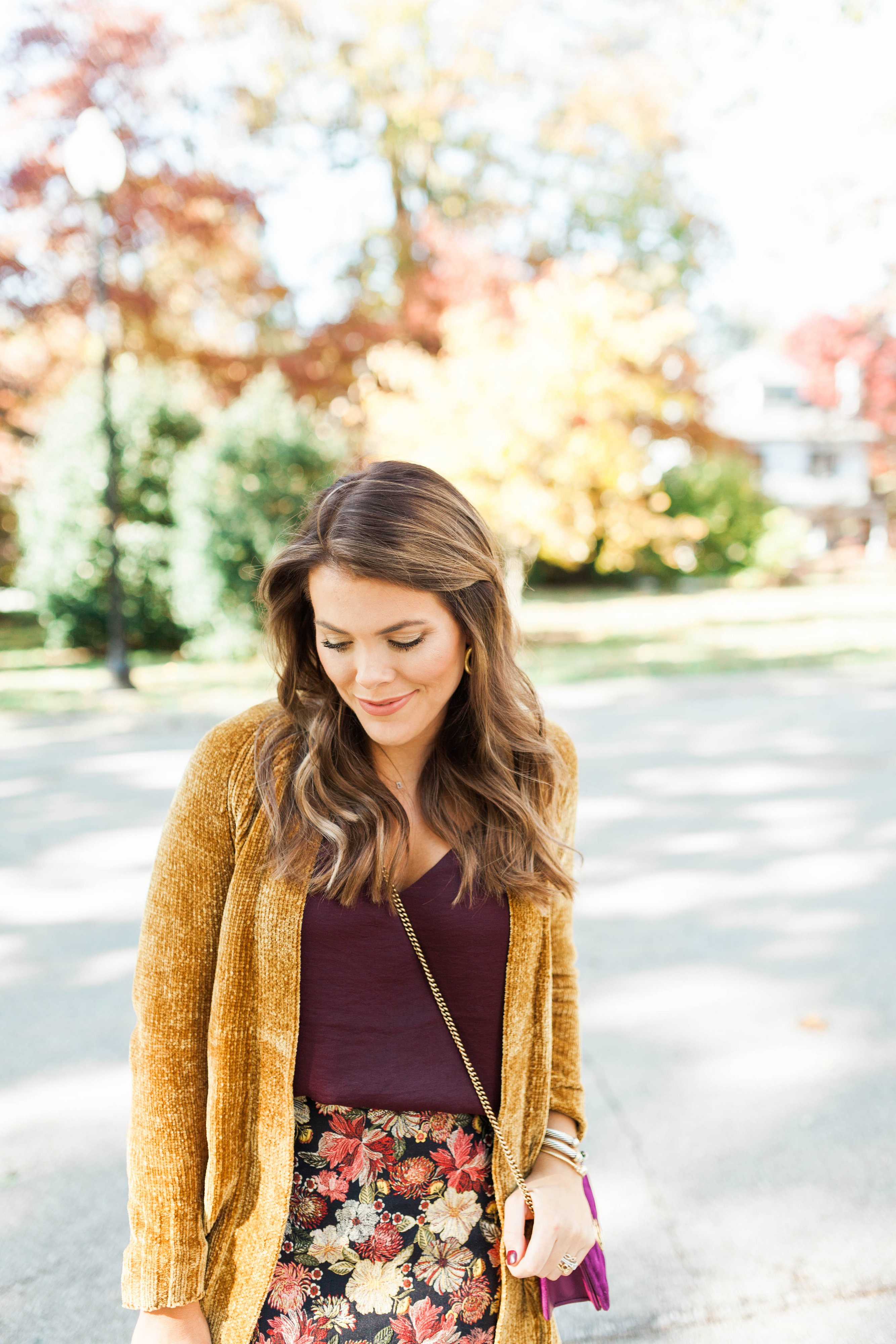 Fall Floral Skirt / Fall Outfit Idea