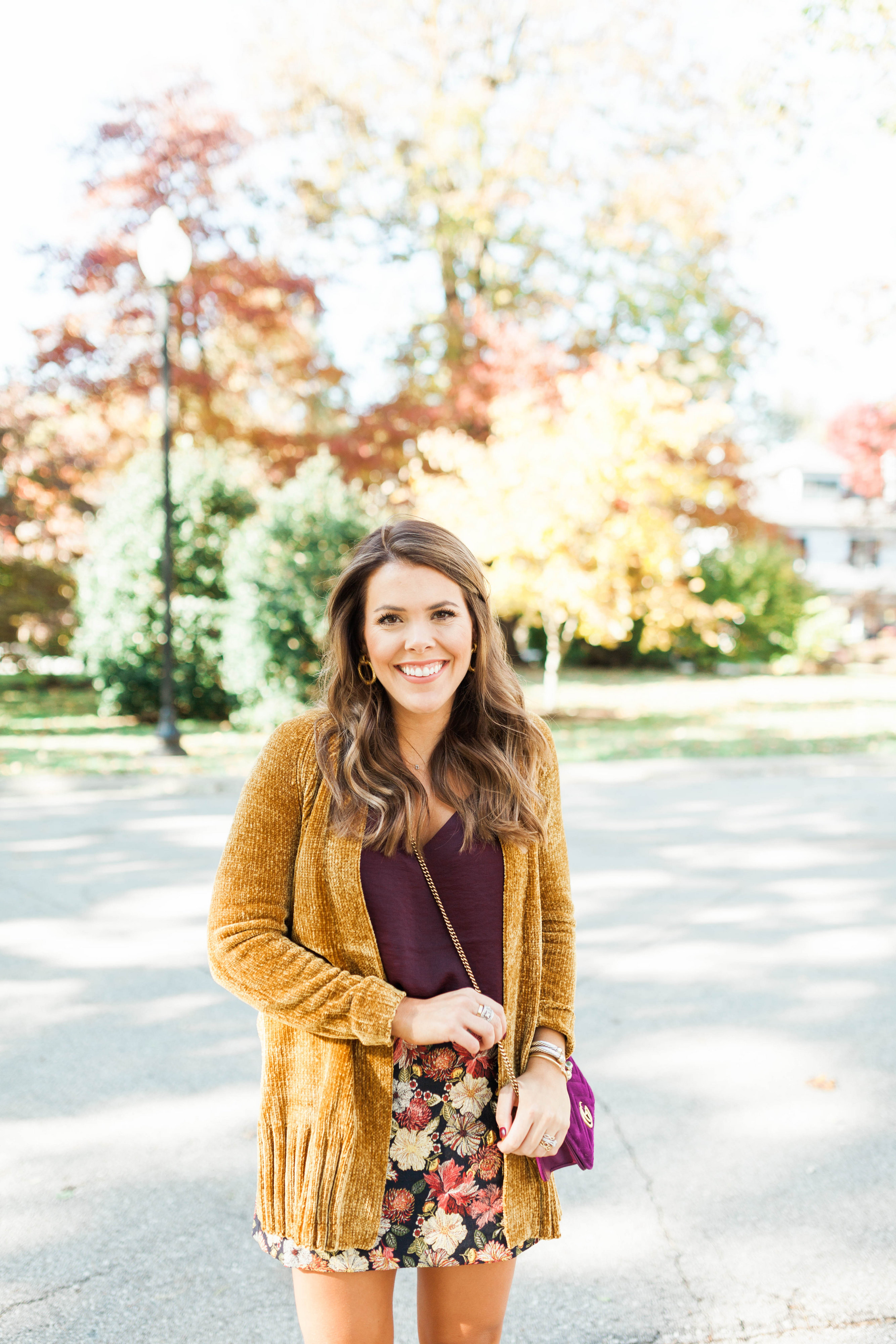 Fall Floral Skirt / Fall Outfit Idea