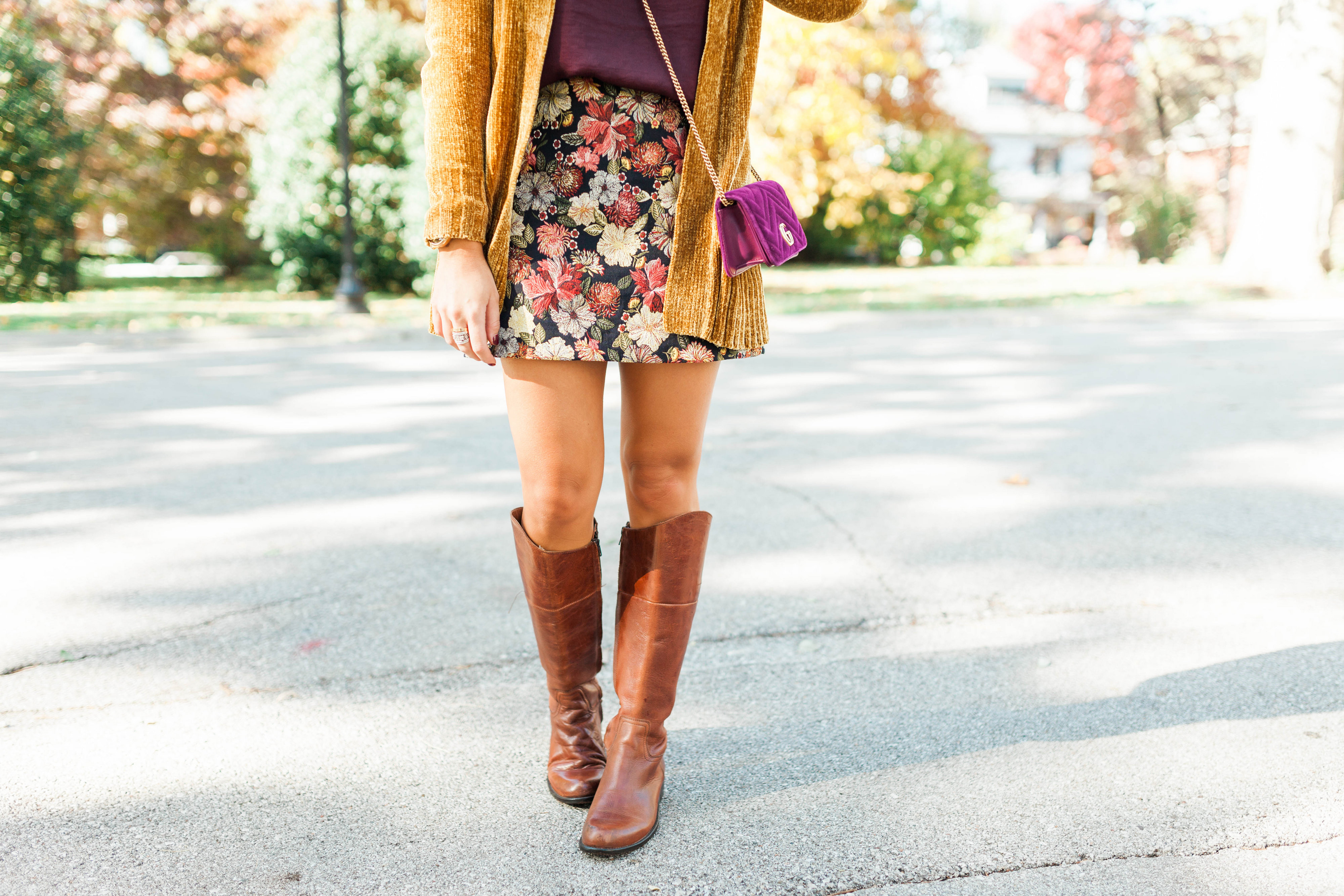 Fall Floral Skirt / Fall Outfit Idea
