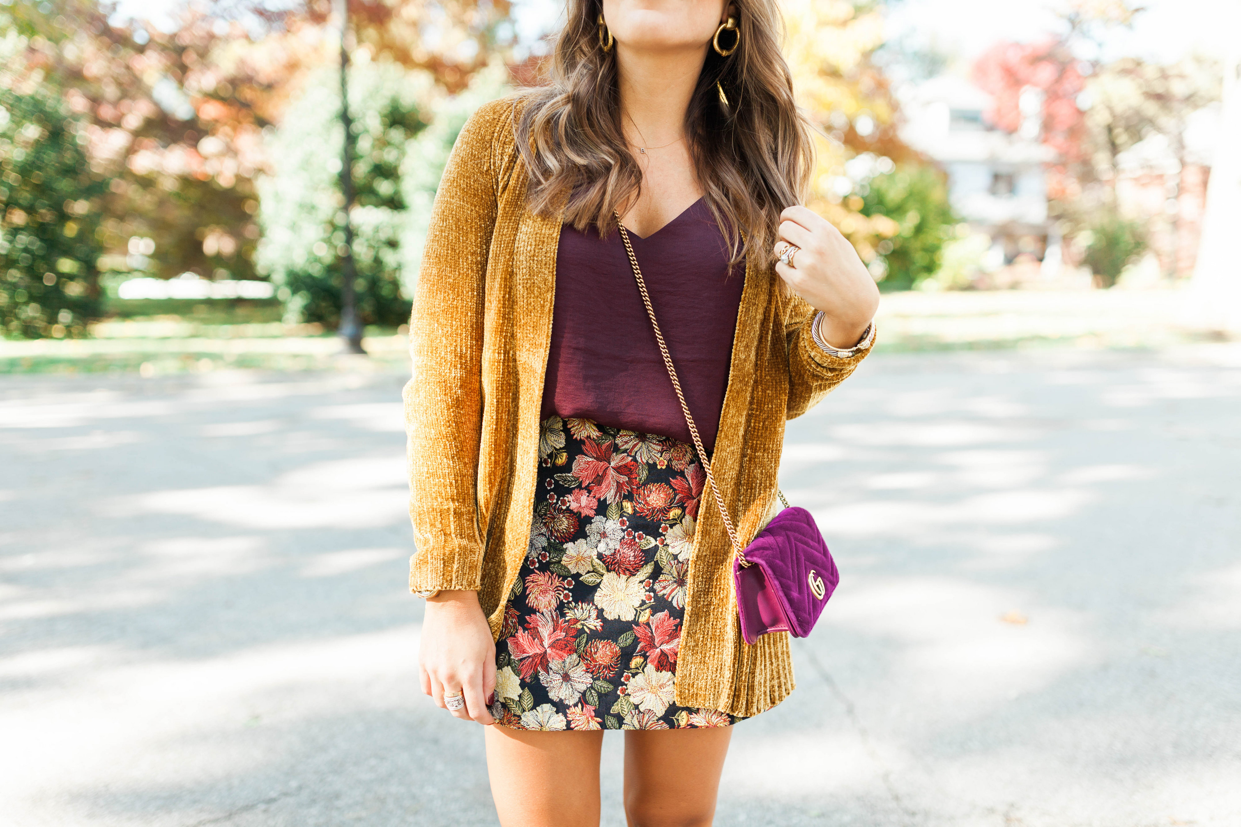Fall Floral Skirt / Fall Outfit Idea