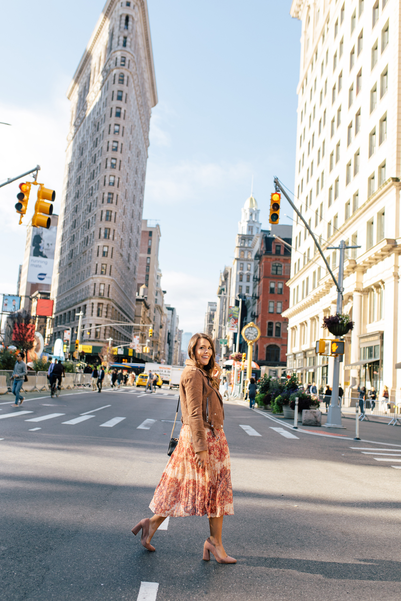 New York City Photo Opp / Flatiron Building / Printed Midi Skirt