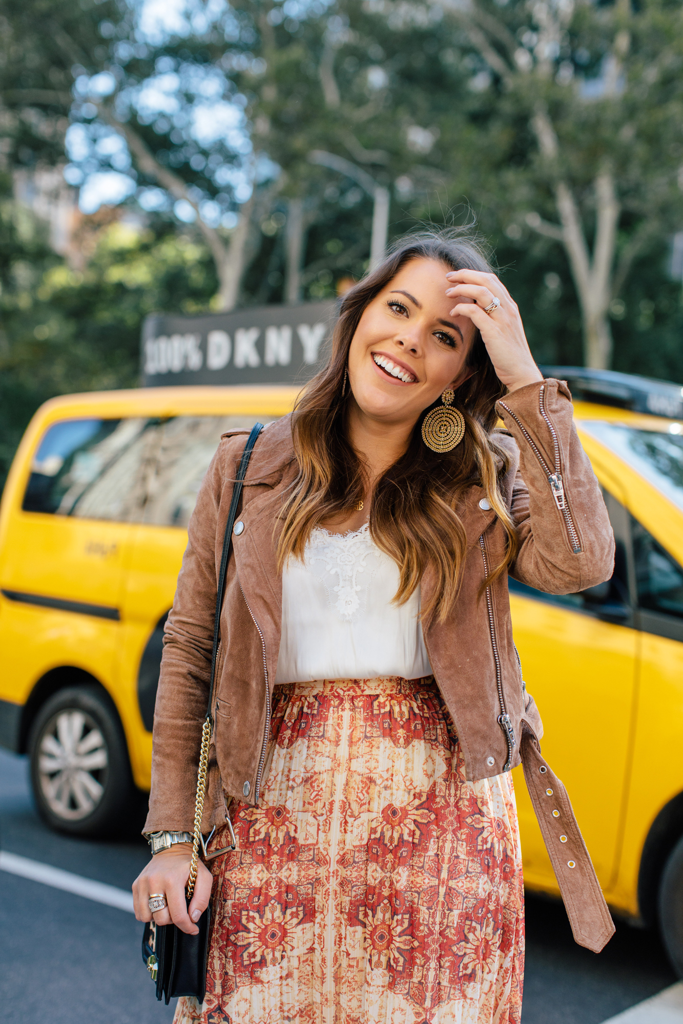 New York City Photo Opp / Flatiron Building / Printed Midi Skirt