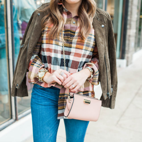 Plaid Button Up / Casual yet dressy Thanksgiving outfit idea