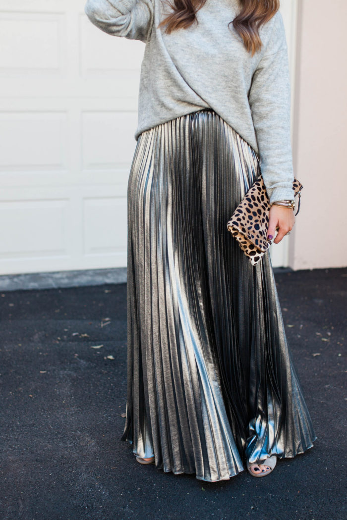 Metallic Maxi: A Holiday Outfit Idea