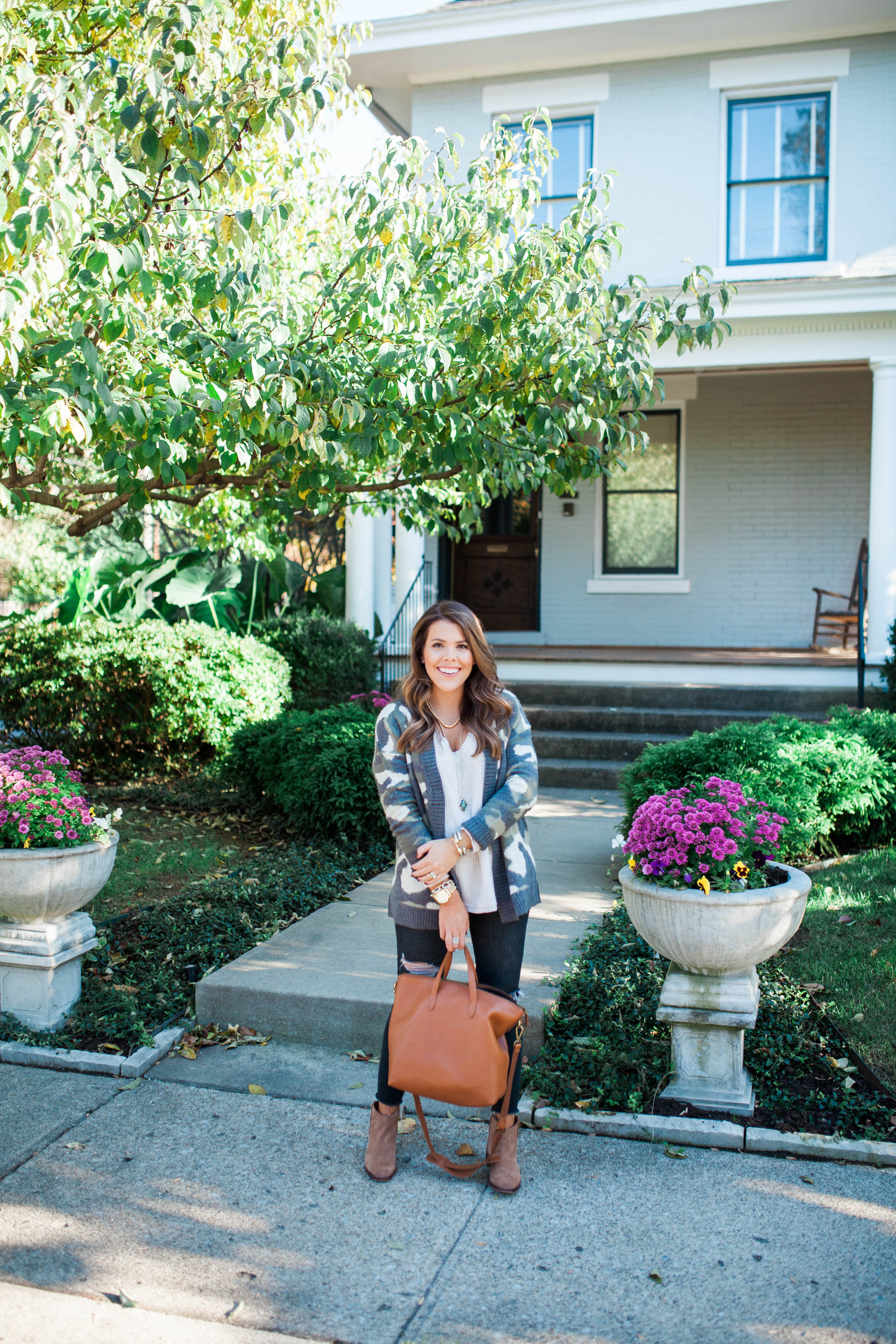 Camo cardigan / casual fall outfit / target style 