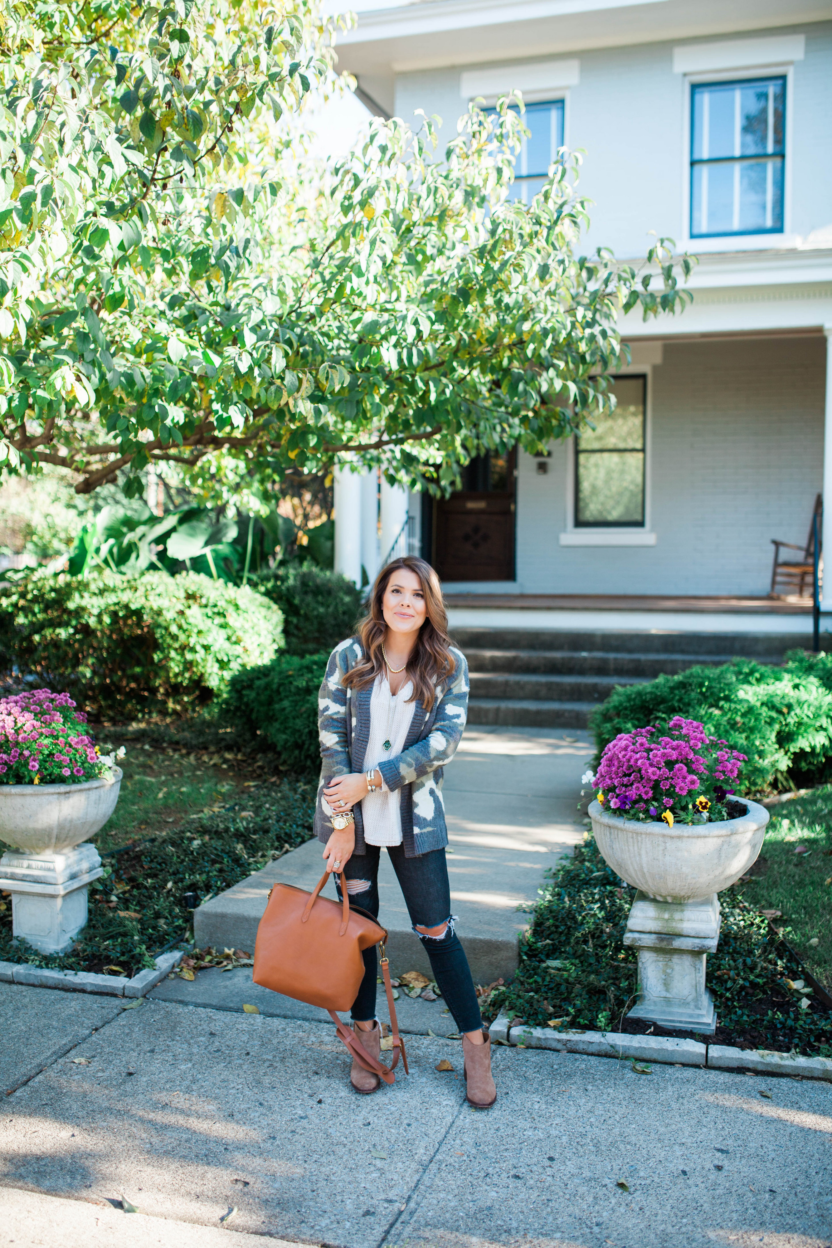 Camo cardigan / casual fall outfit / target style 