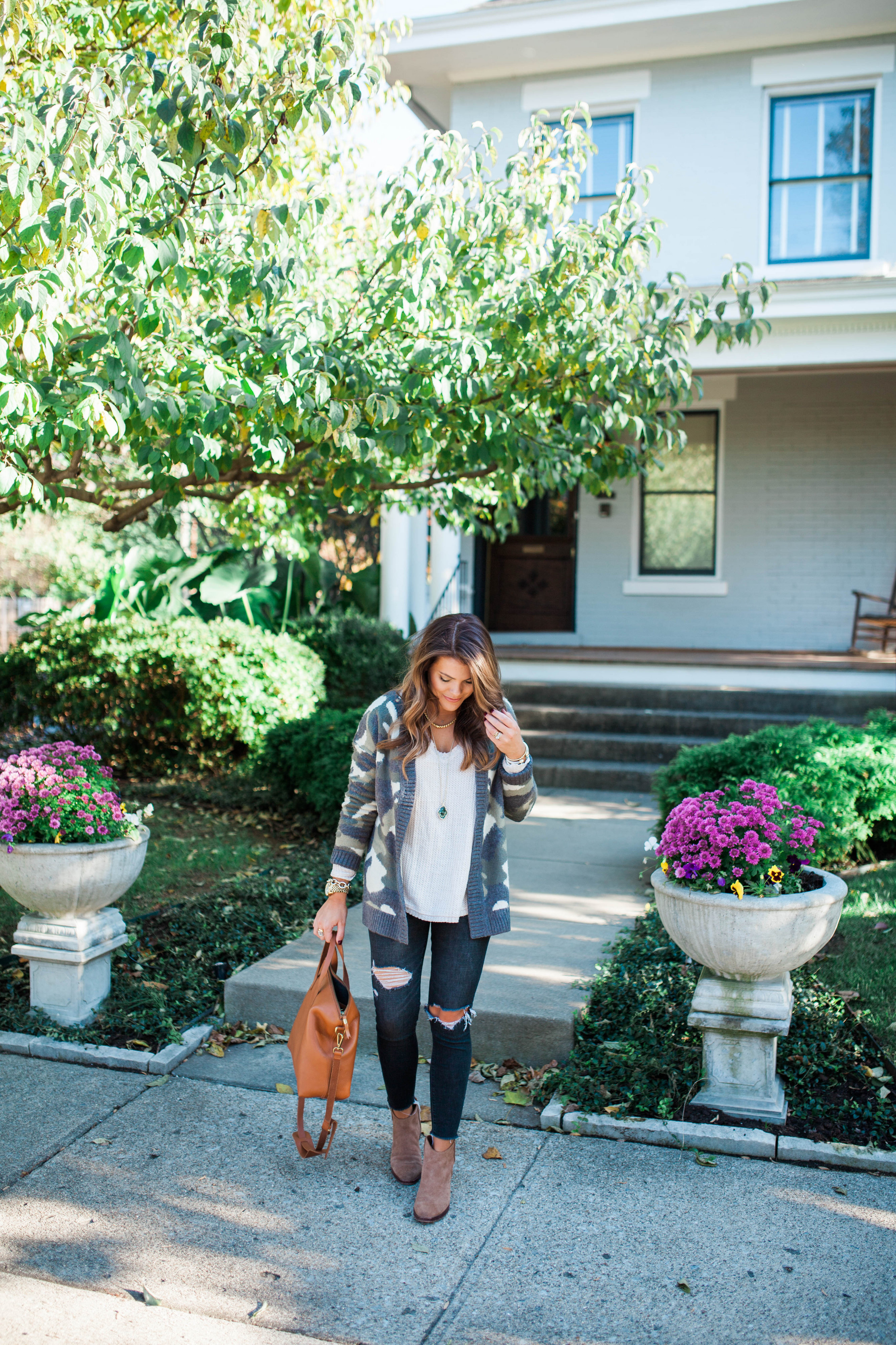 Camo cardigan / casual fall outfit / target style 