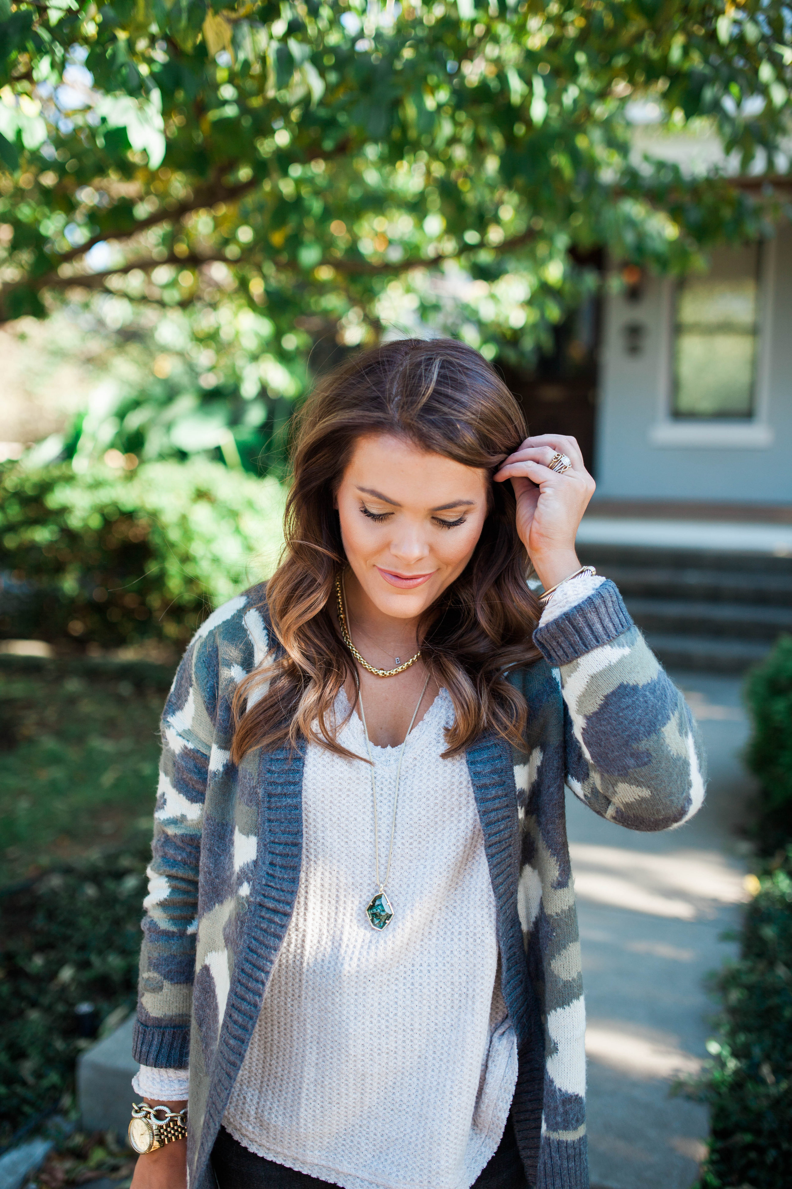Camo cardigan / casual fall outfit / target style 