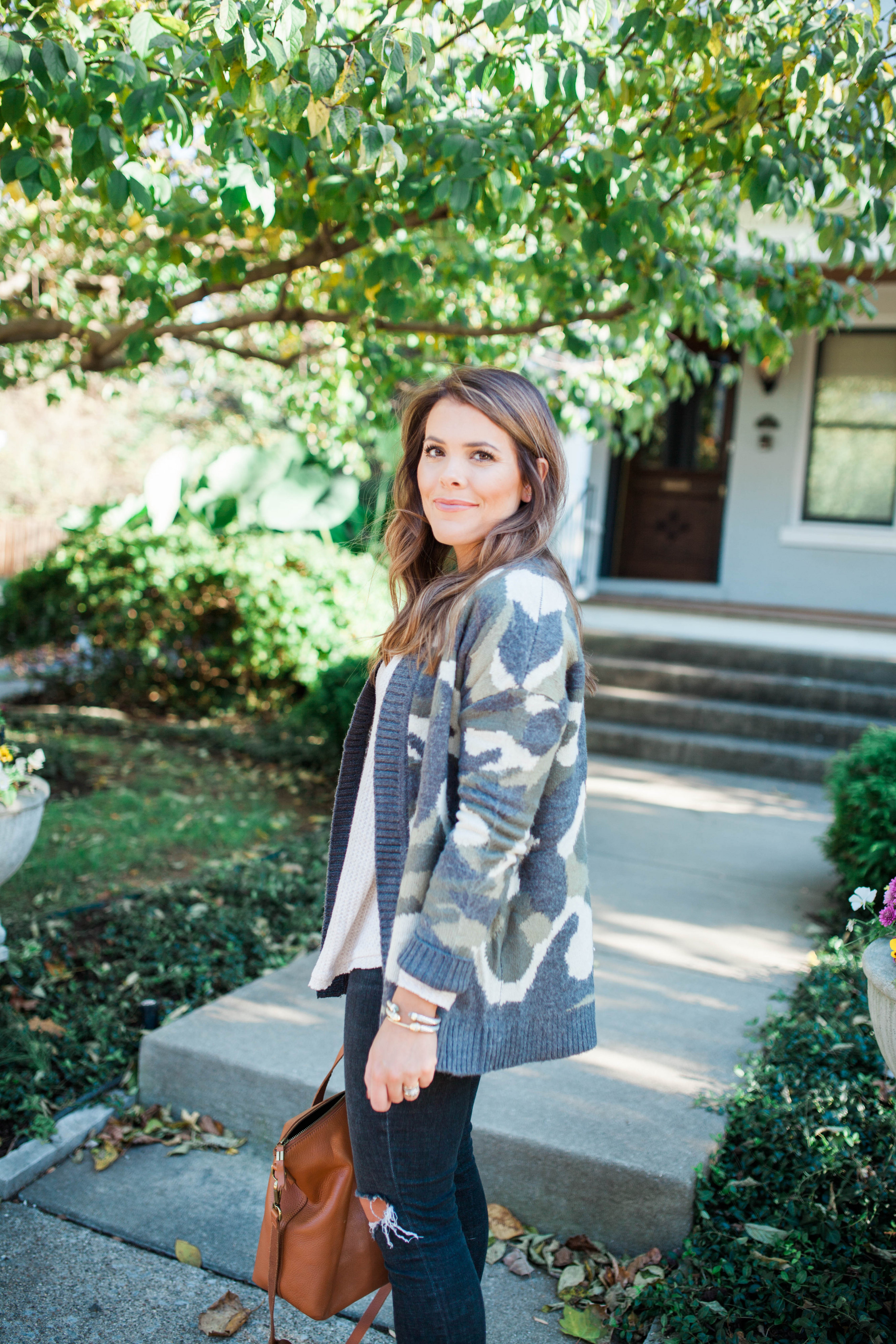 Camo cardigan / casual fall outfit / target style 