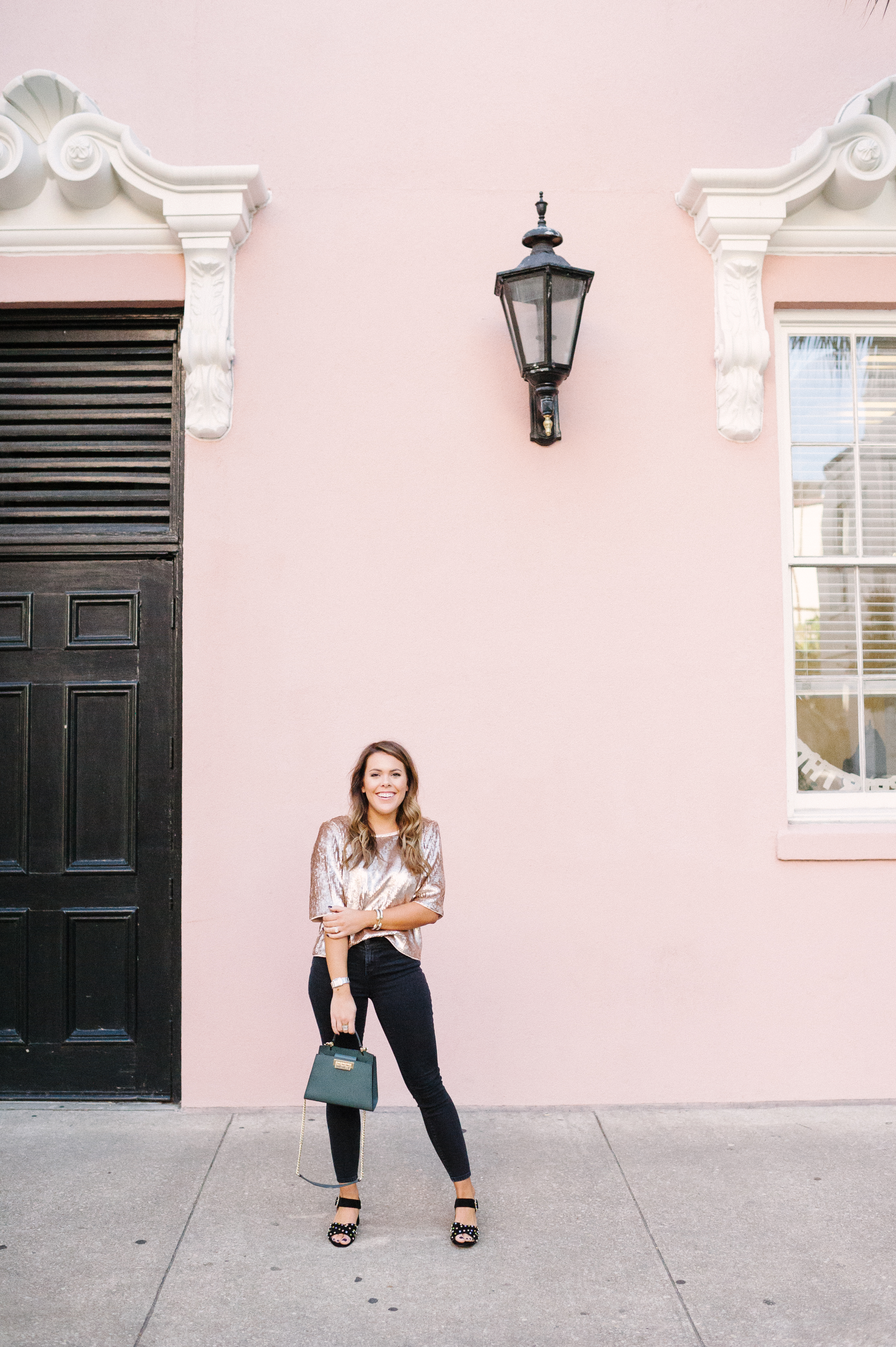 J Crew Sequin Top / Holiday Outfit Idea / Charleston, SC