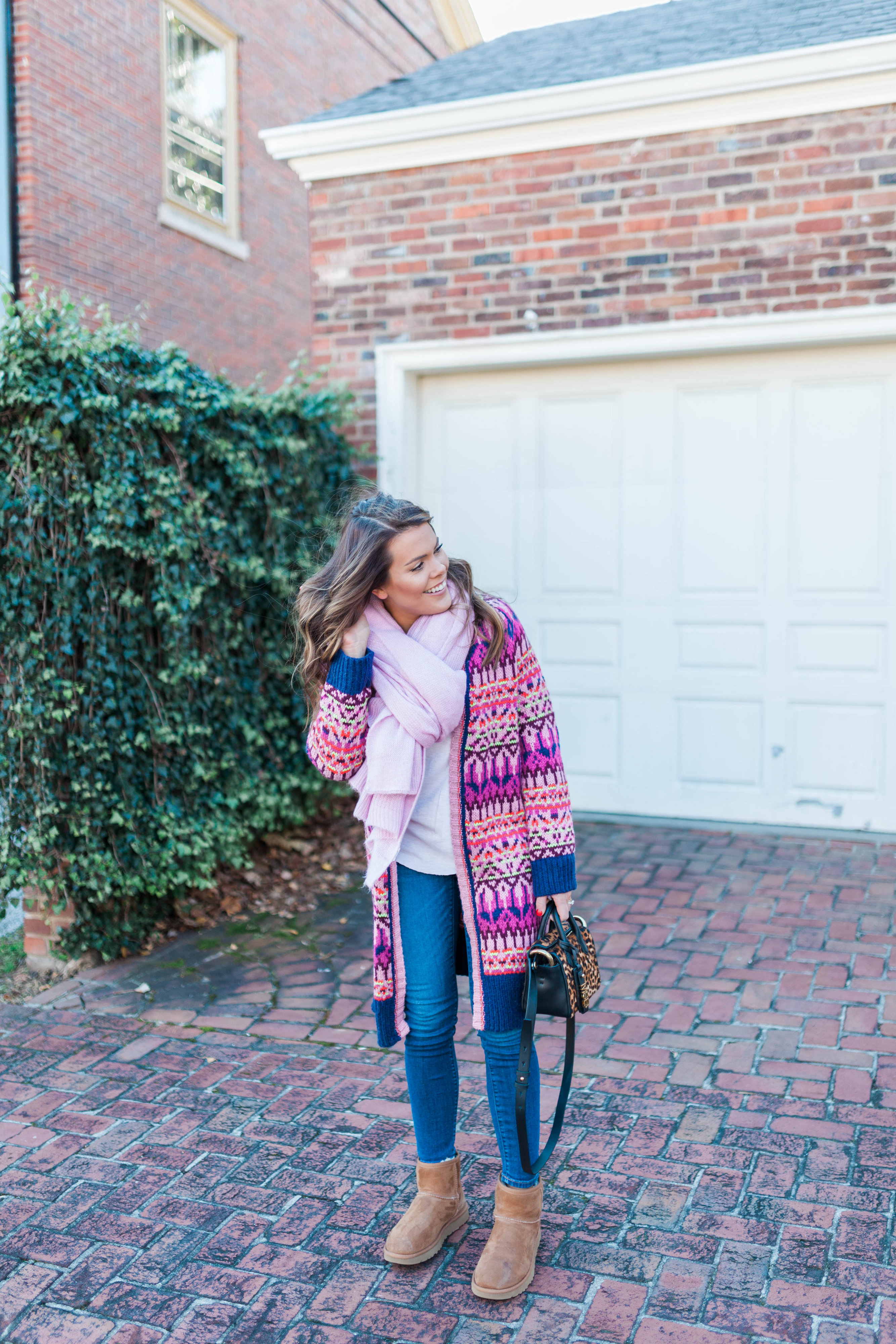 Fair Isle Cardigan / Colorful Winter Outfit