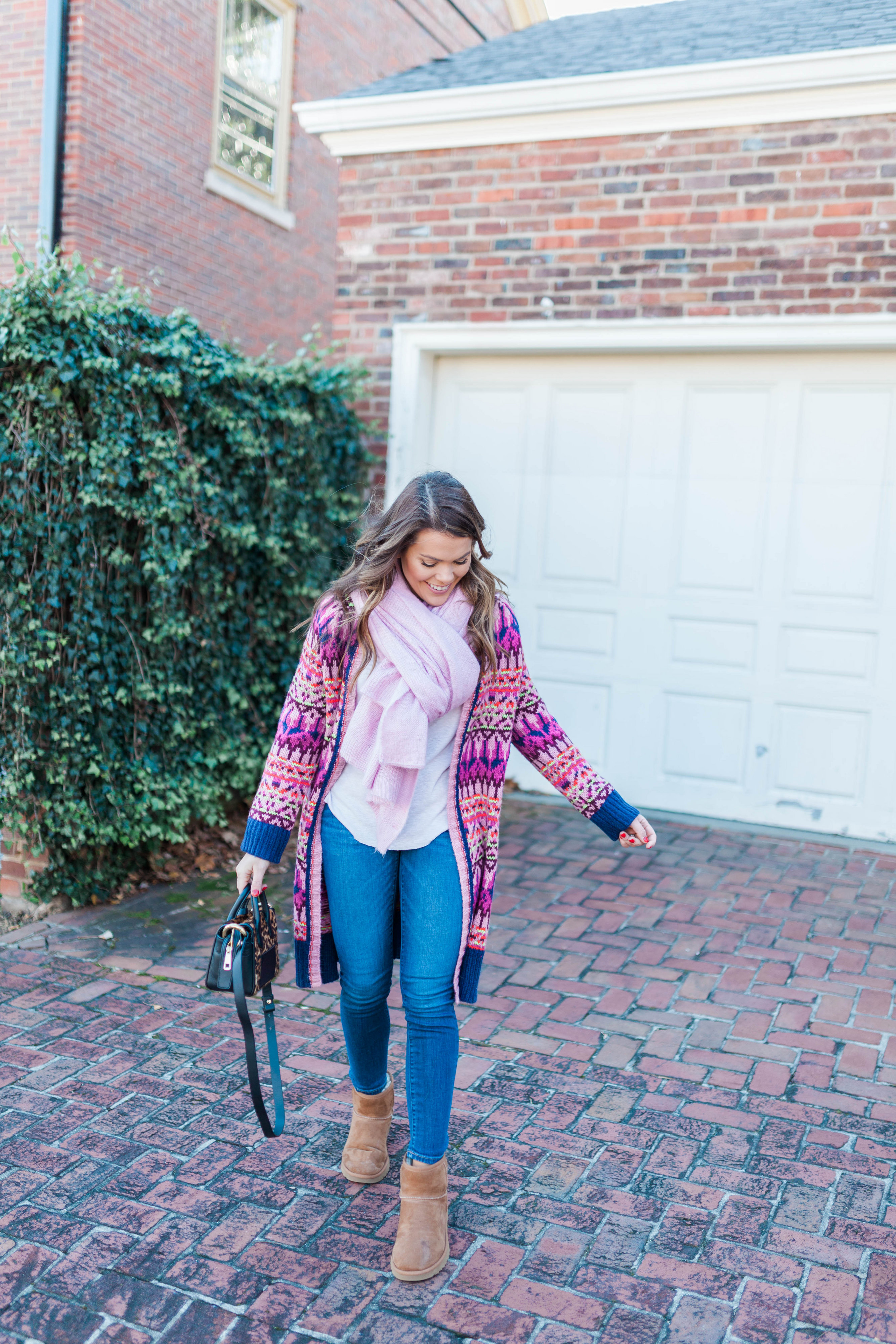 Fair Isle Cardigan / Colorful Winter Outfit