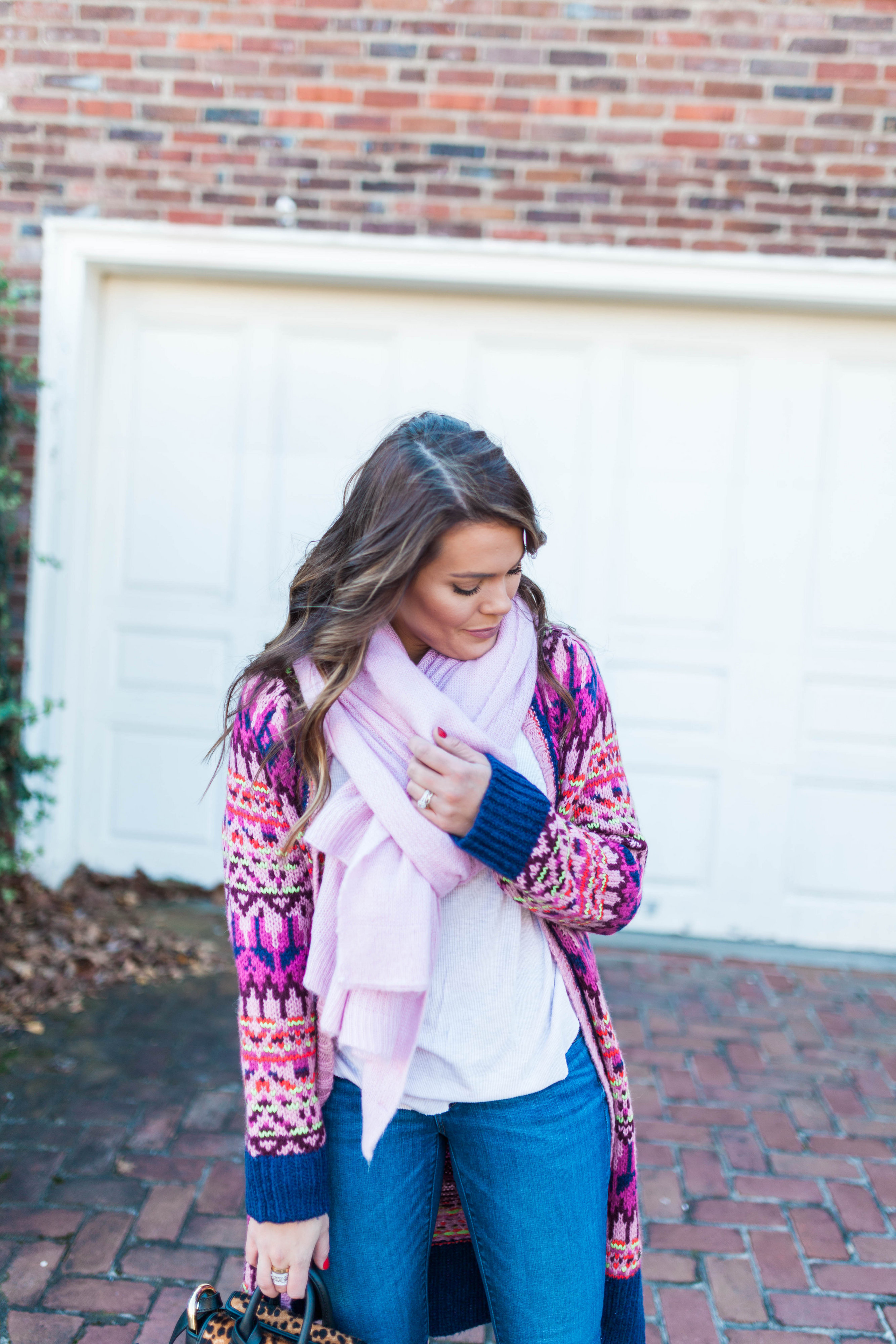 Fair Isle Cardigan / Colorful Winter Outfit