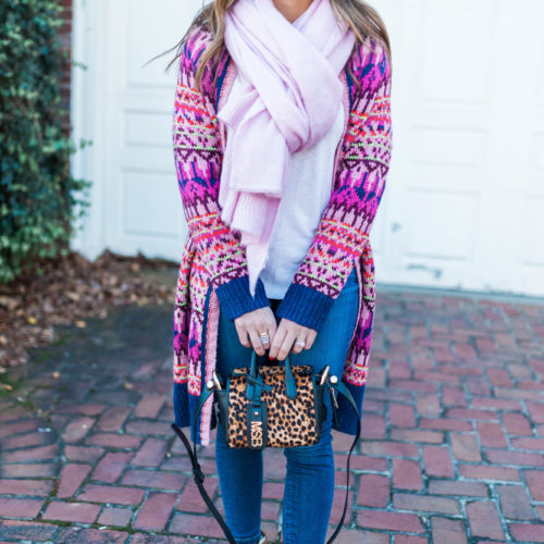 Fair Isle Cardigan / Colorful Winter Outfit