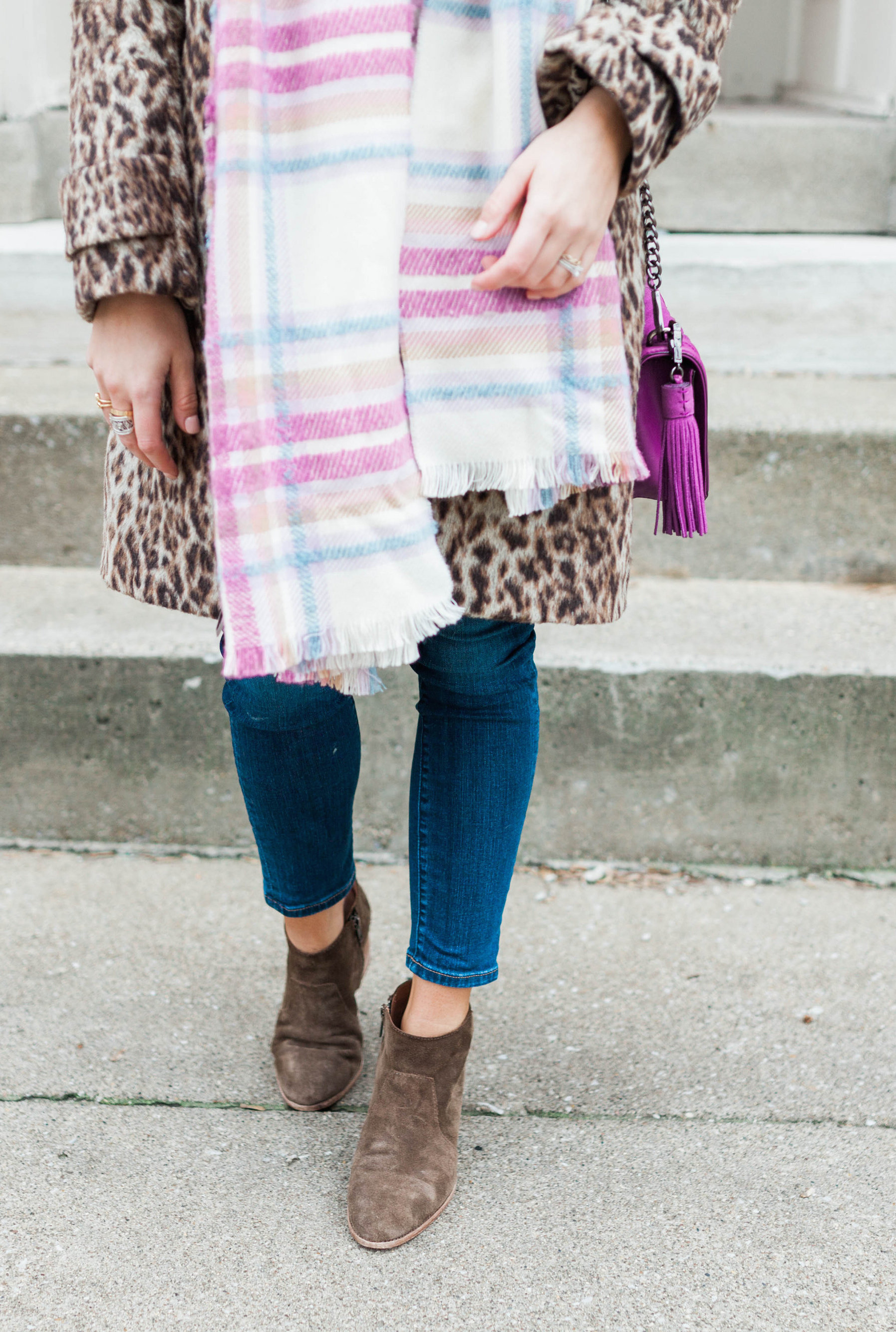 Winter Print Mix / Leopard Wool Coat 