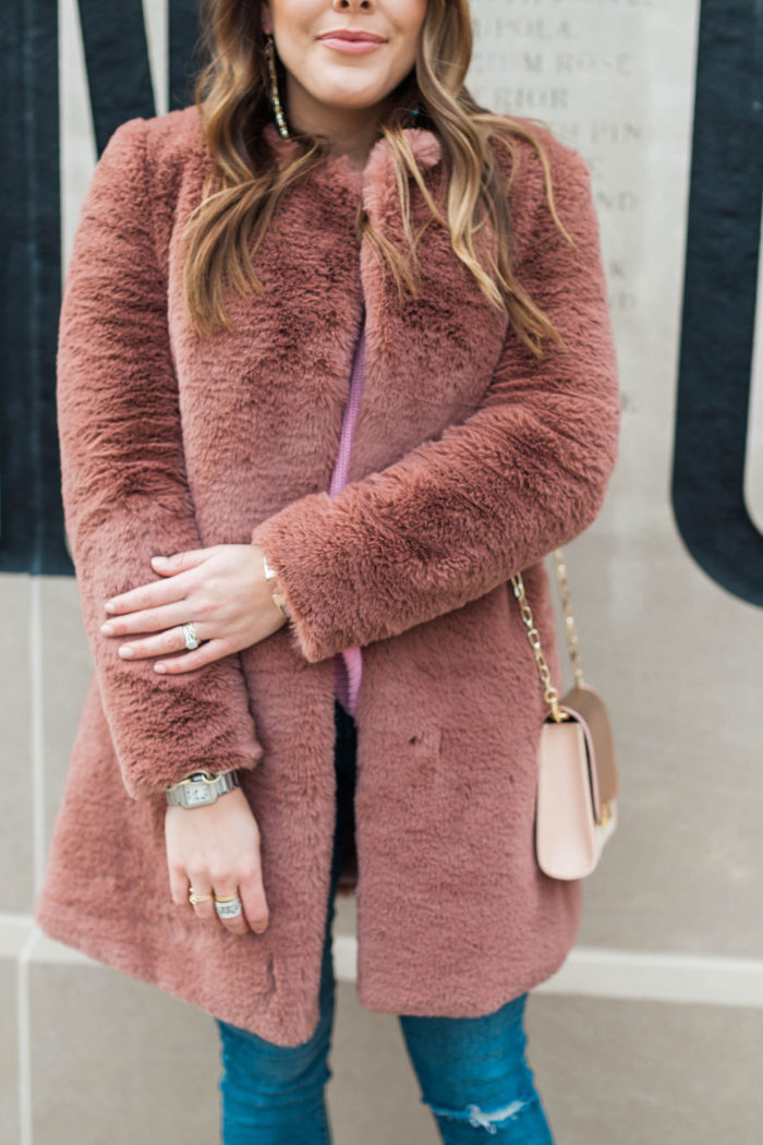 Pink Faux Fur Coat