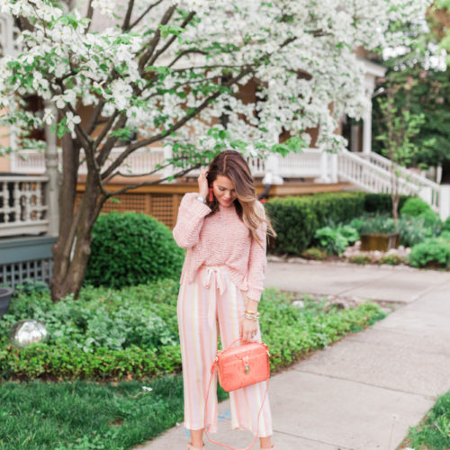 Pink Stripe Pants / Spring Outfit