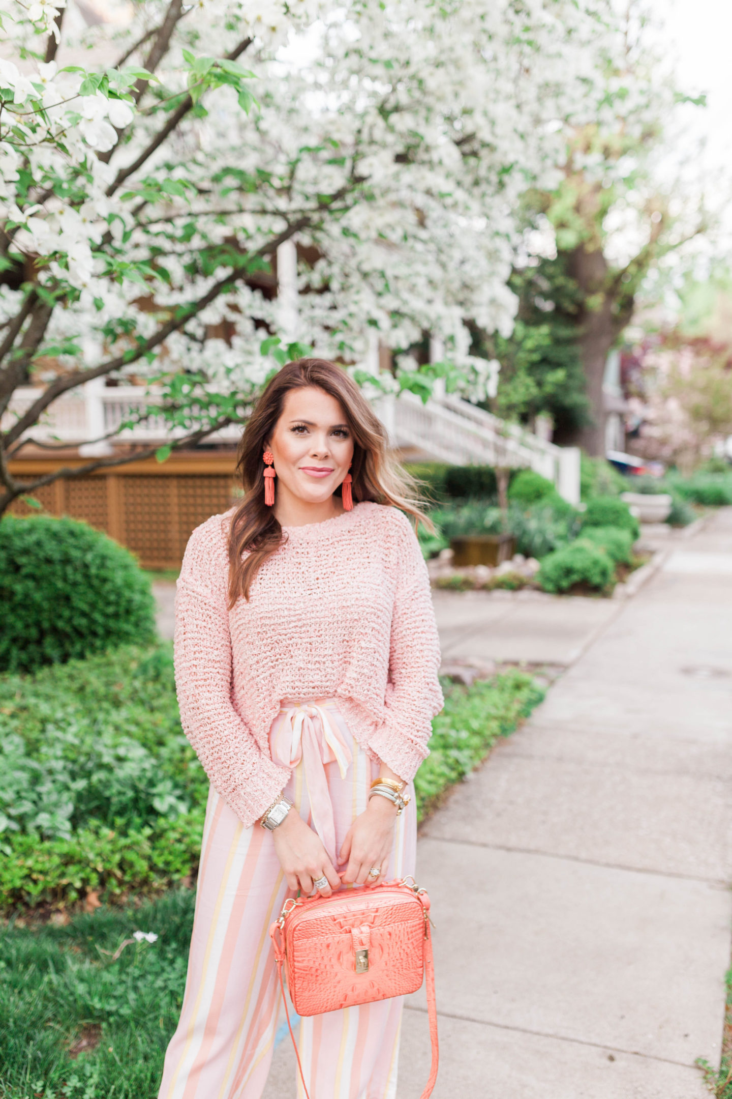 Pink Stripe Pants / Spring Outfit