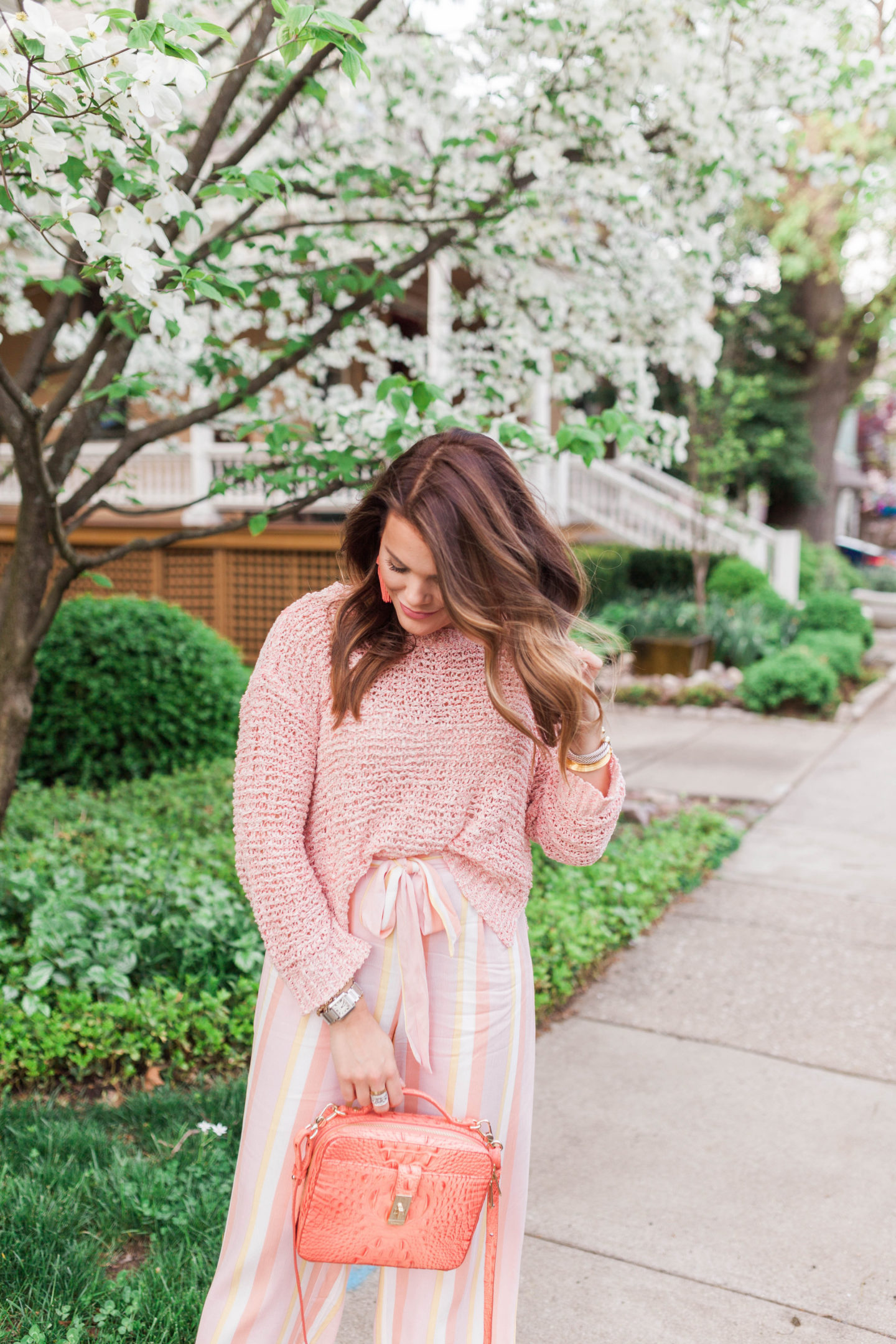 Pink Stripe Pants / Spring Outfit