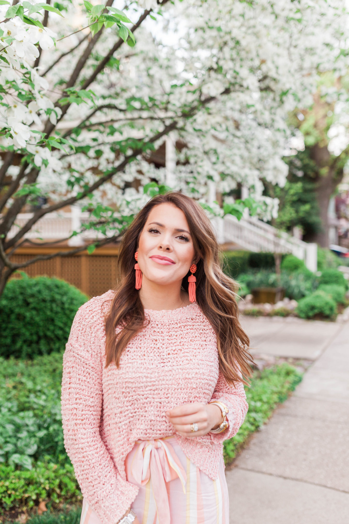 Pink Stripe Pants / Spring Outfit