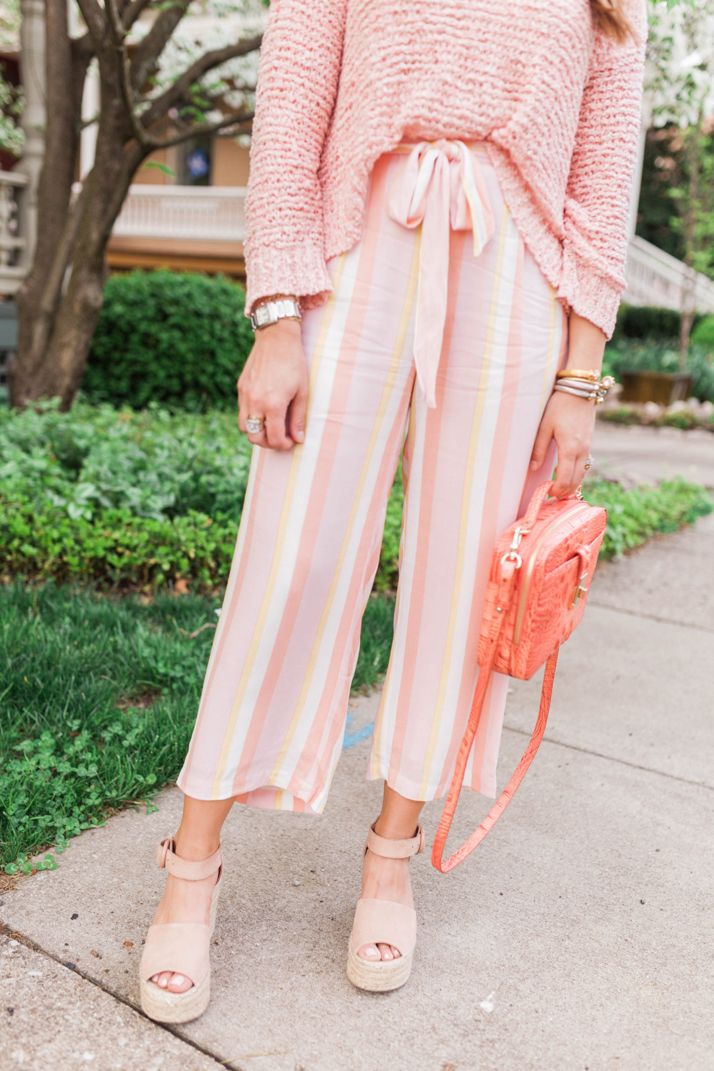 Pink Stripe Pants / Spring Outfit