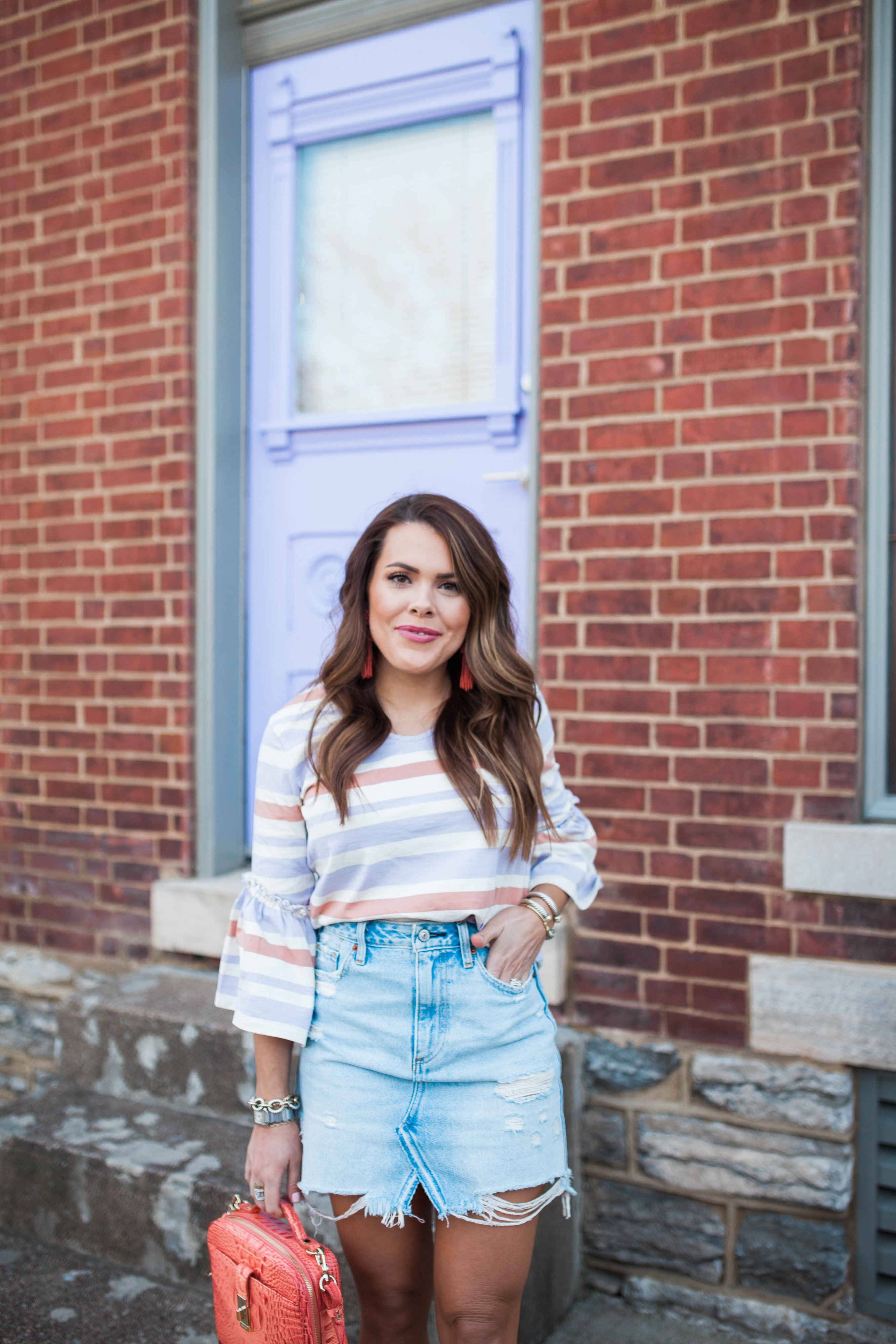 Denim Skirt Spring Outfit 