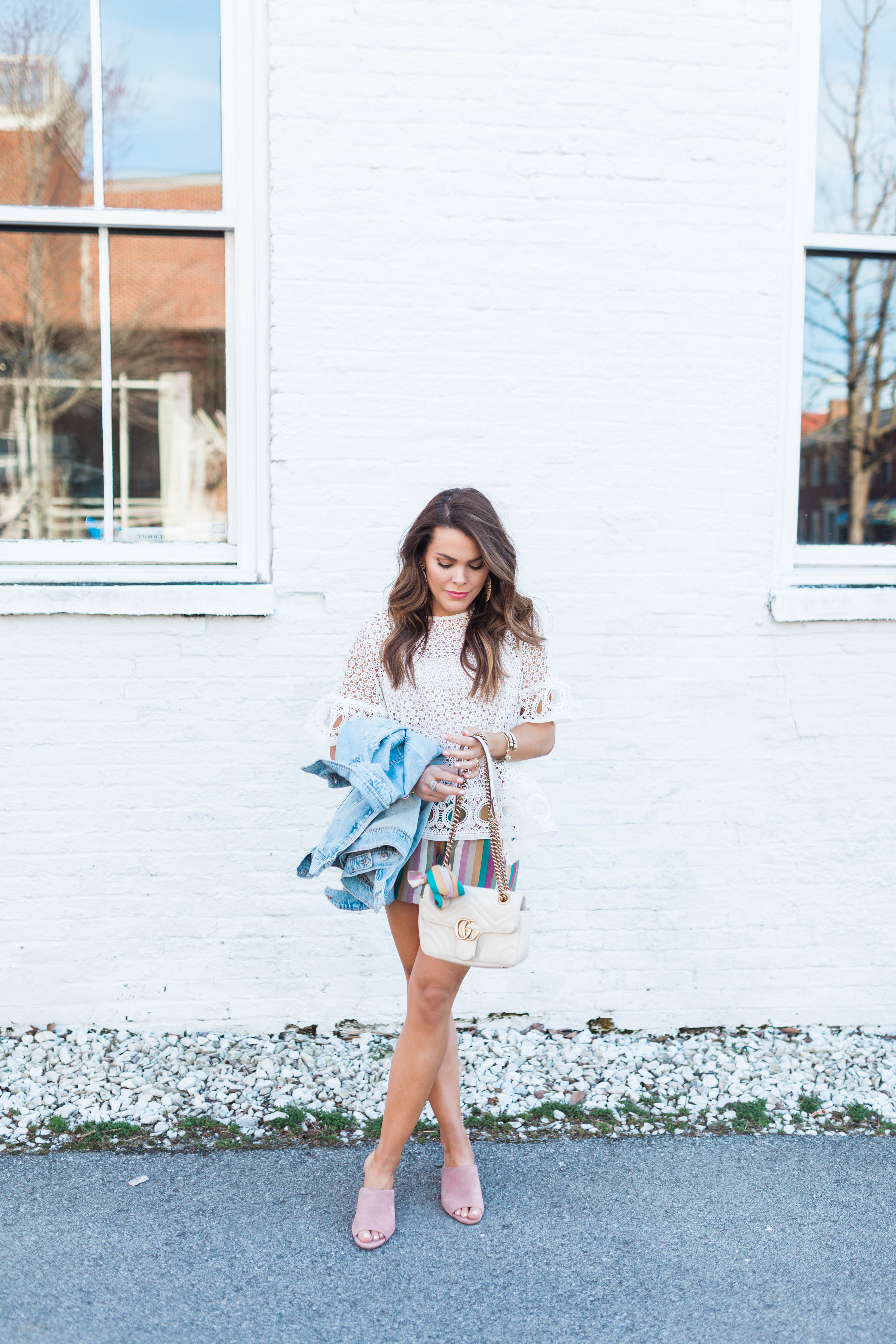 Striped Shorts Spring Outfit 