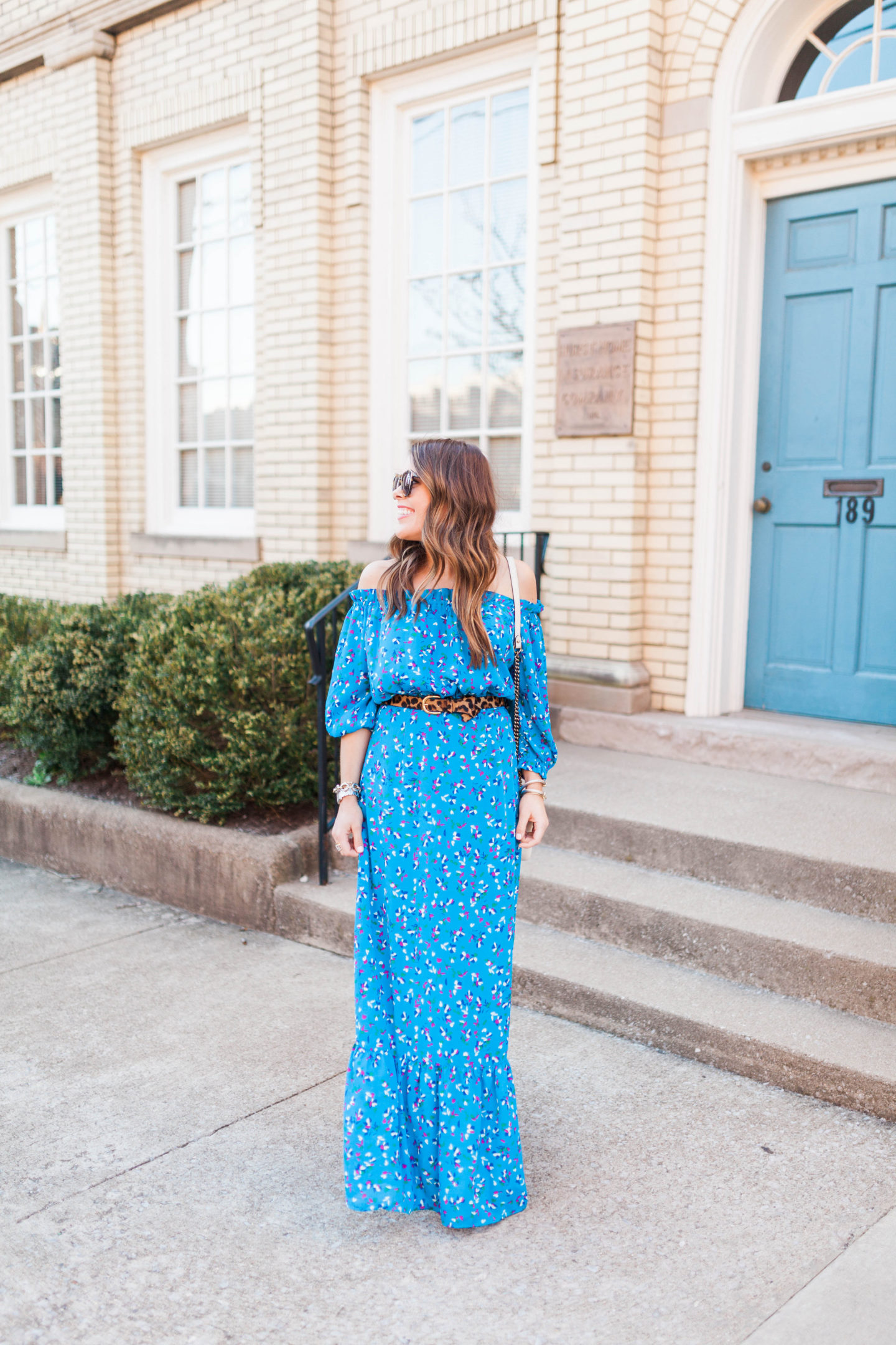 Off the shoulder maxi / floral maxi dress