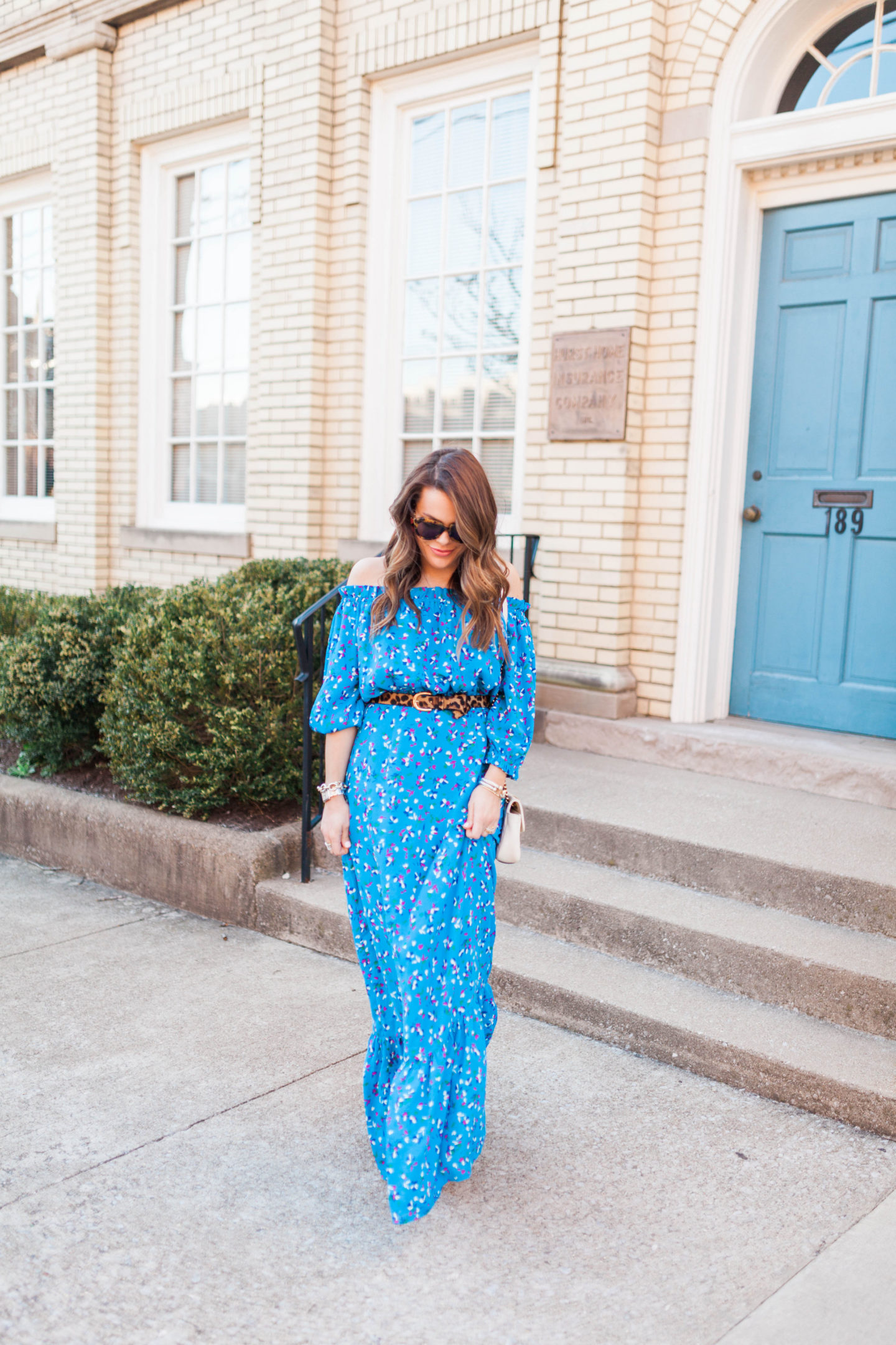 Off the shoulder maxi / floral maxi dress