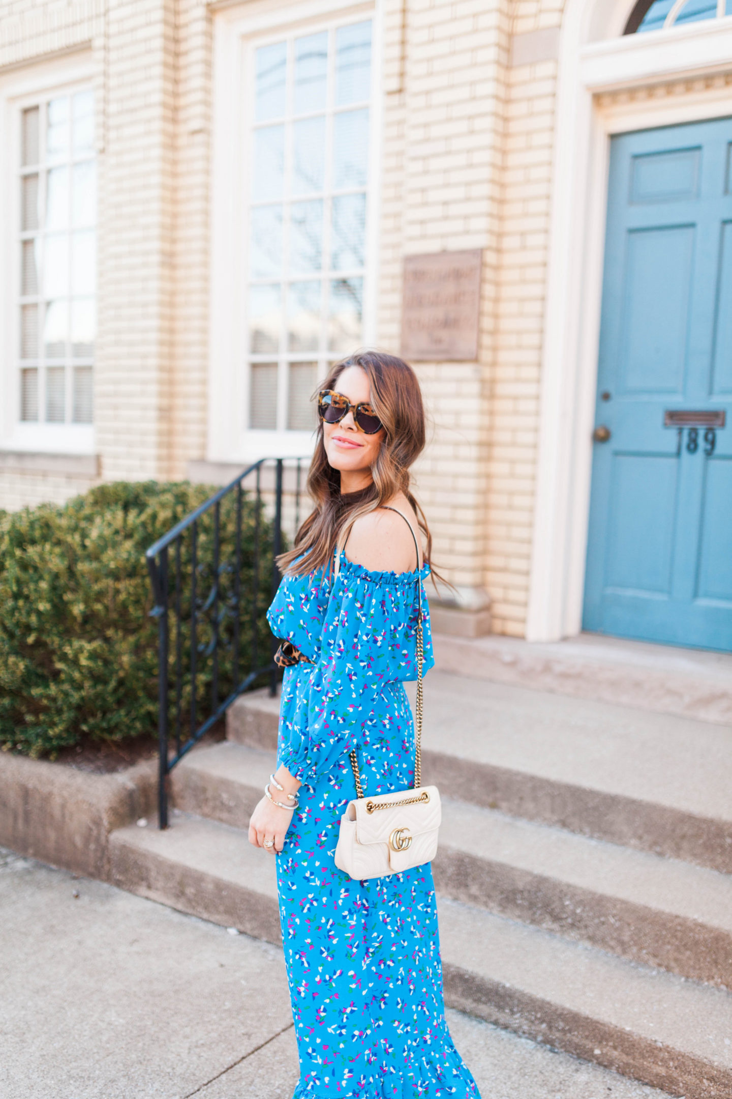 Off the shoulder maxi / floral maxi dress