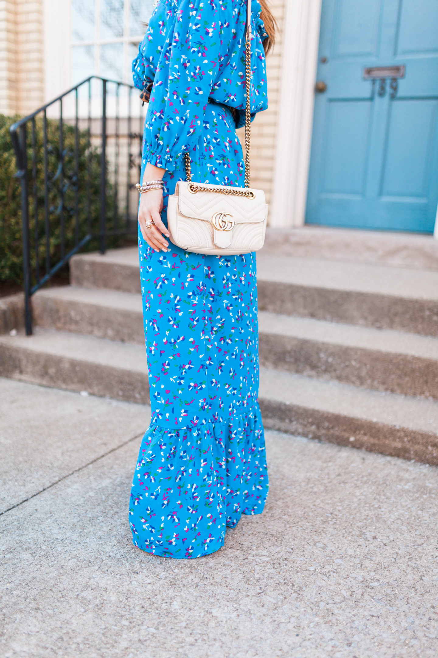 Off the shoulder maxi / floral maxi dress