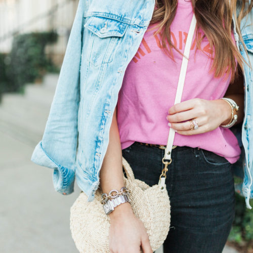 Denim on denim spring outfit idea