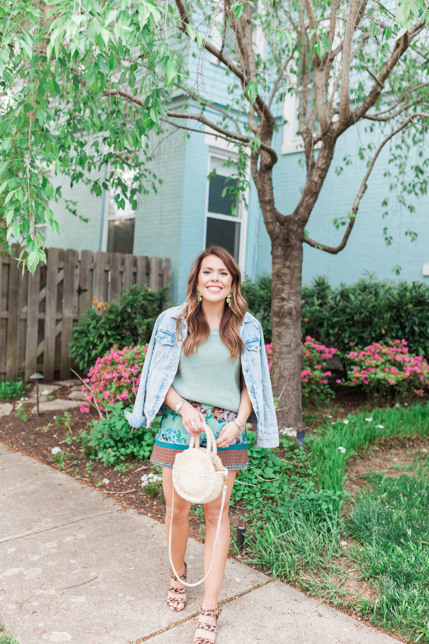 Blue Floral Shorts