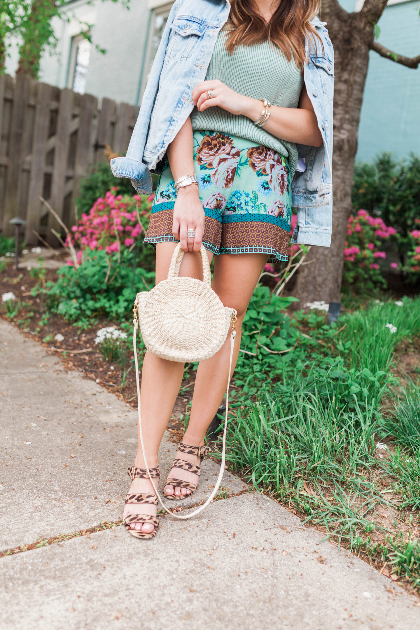 Blue Floral Shorts