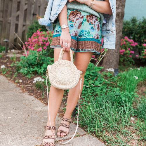 Blue Floral Shorts