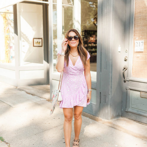 Purple wrap dress