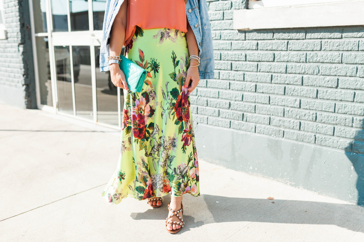 Floral Maxi Skirt for Summer - Glitter & Gingham