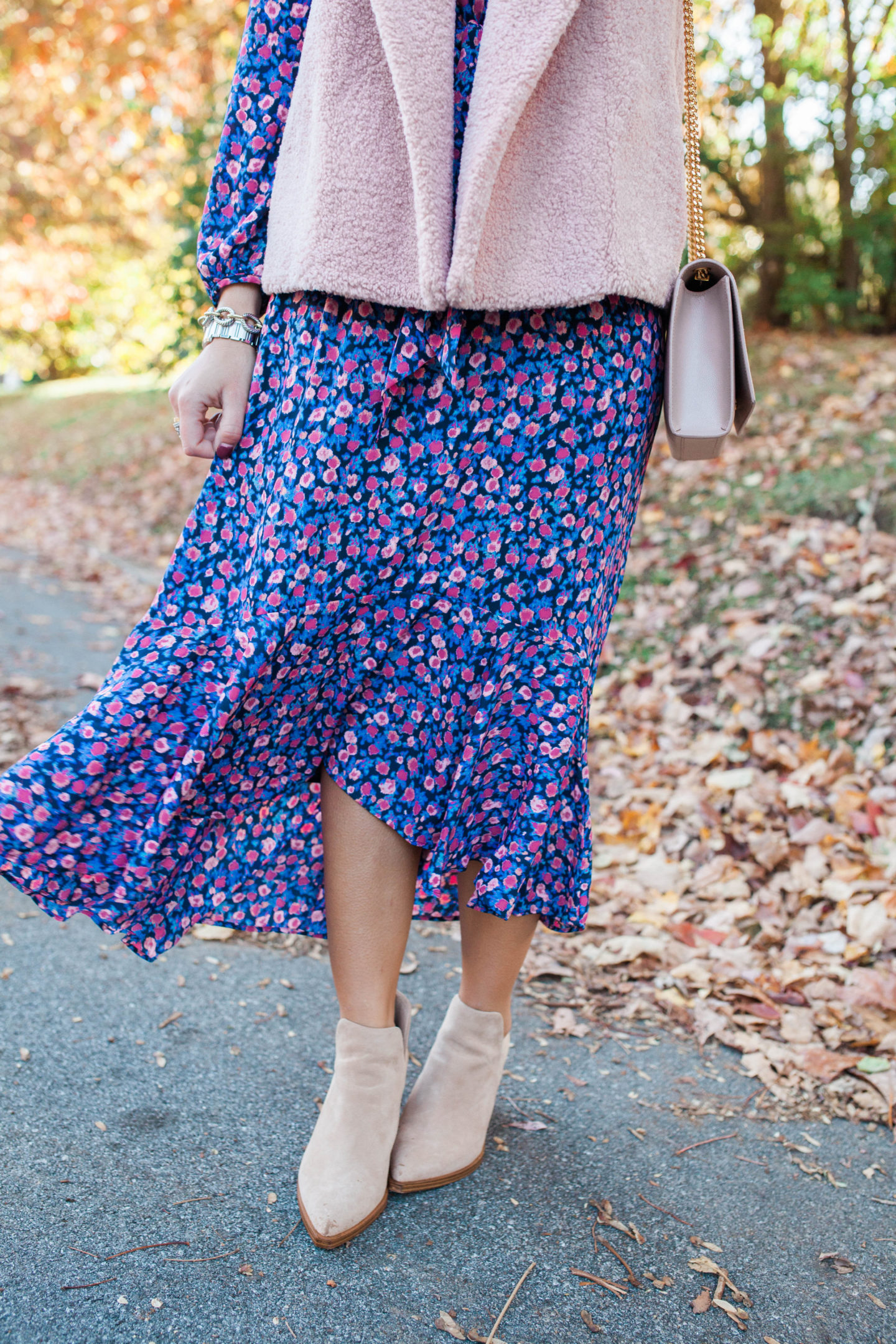 Printed Maxi Dress for fall / Glitter & Gingham 