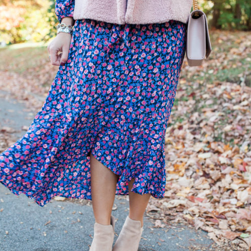 Printed Maxi Dress for fall / Glitter & Gingham