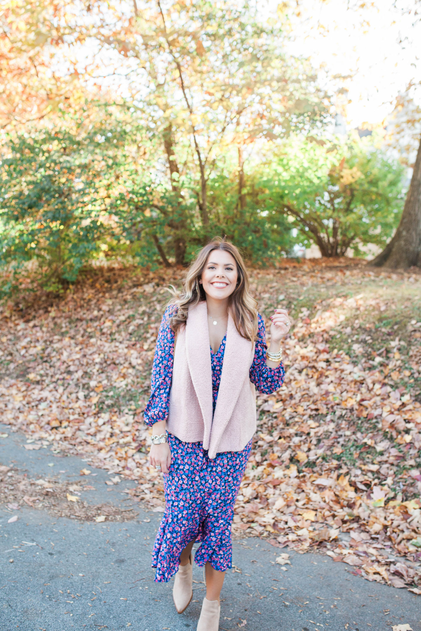 Printed Maxi Dress for fall / Glitter & Gingham