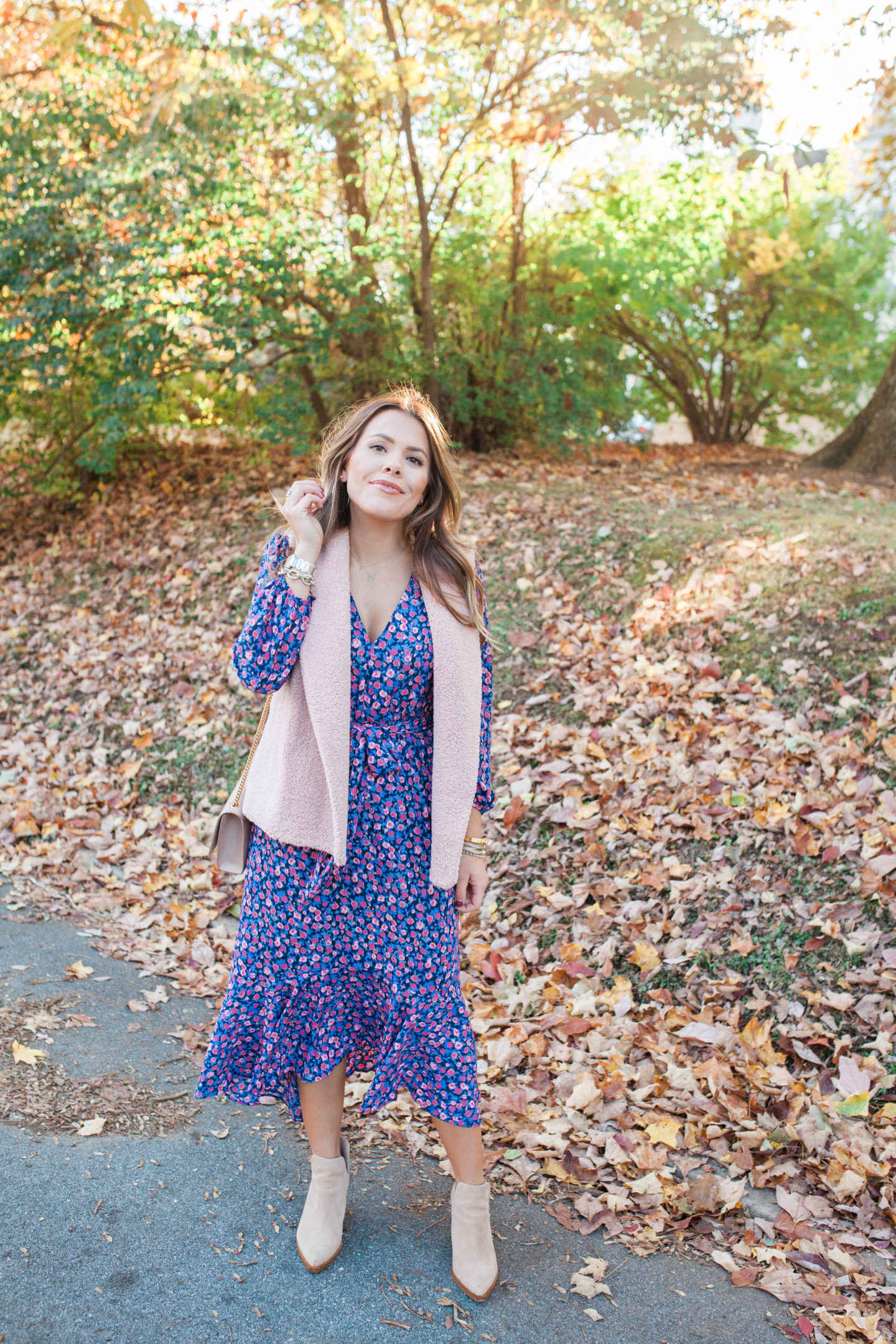 Printed Maxi Dress for fall / Glitter & Gingham