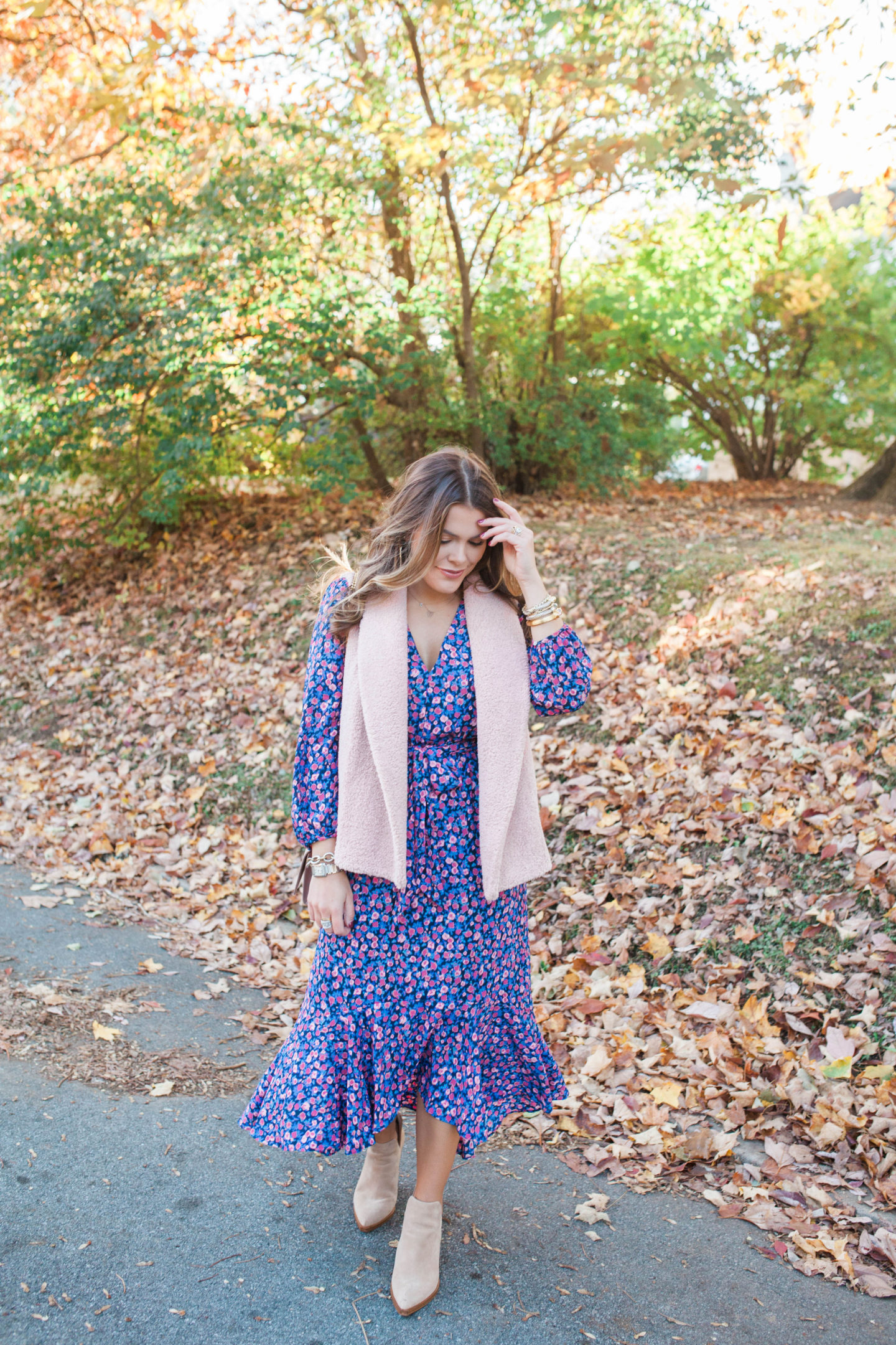 Printed Maxi Dress for fall / Glitter & Gingham 