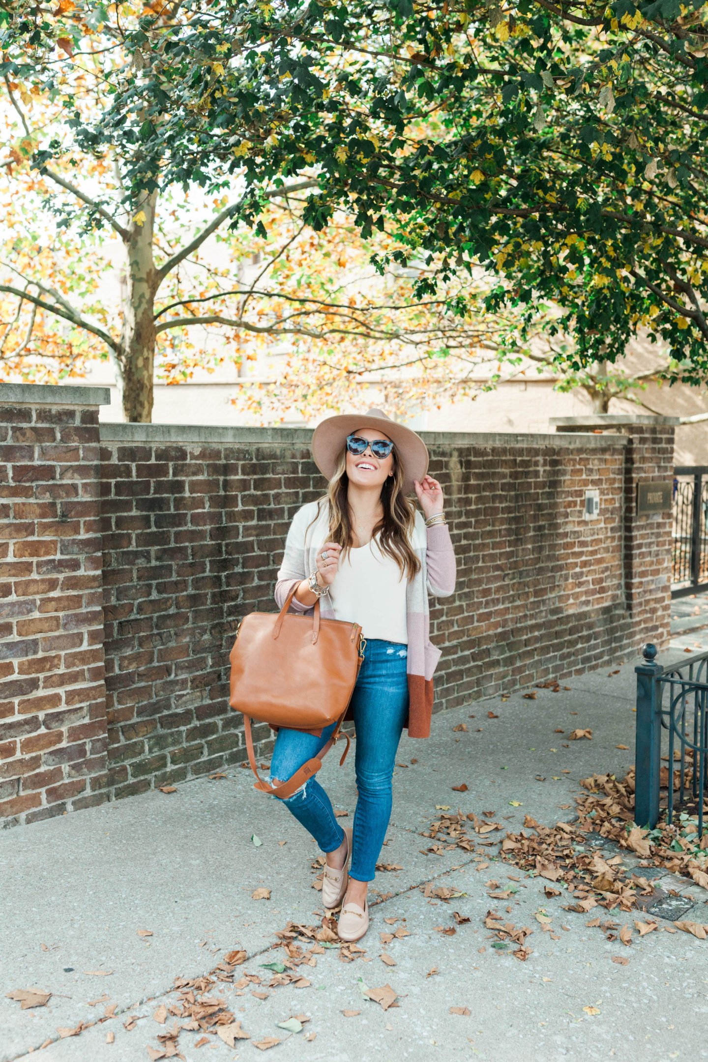 Casual Fall Outfit / Colorblock Cardigan