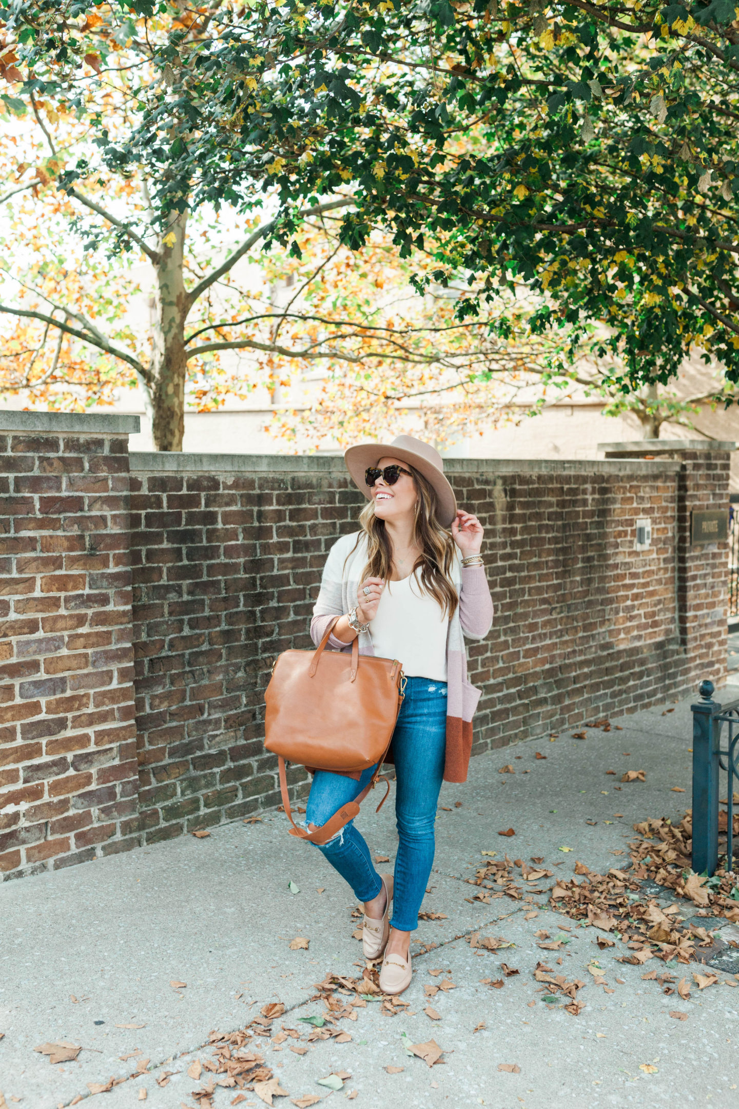 Casual Fall Outfit / Colorblock Cardigan