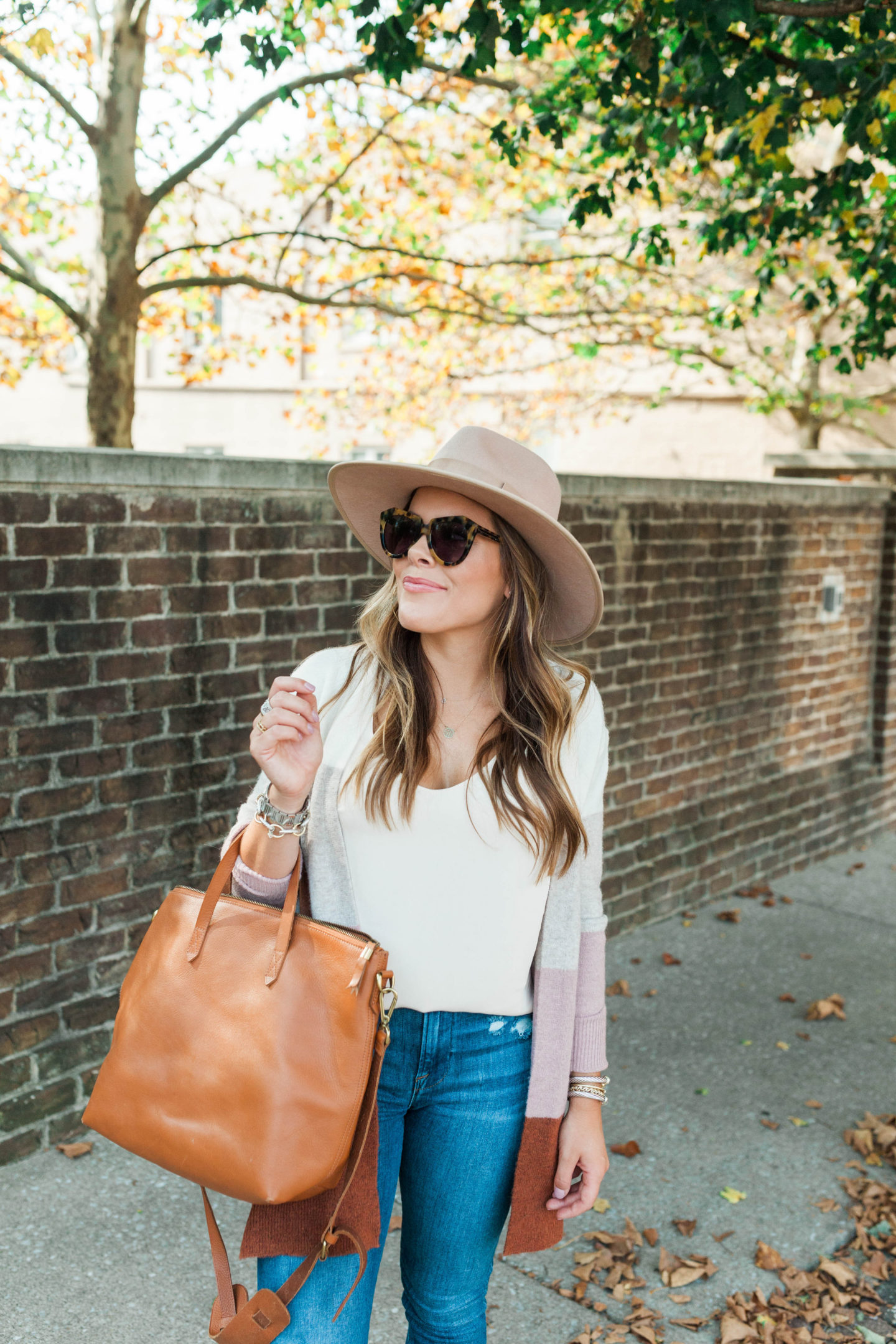 Casual Fall Outfit / Colorblock Cardigan