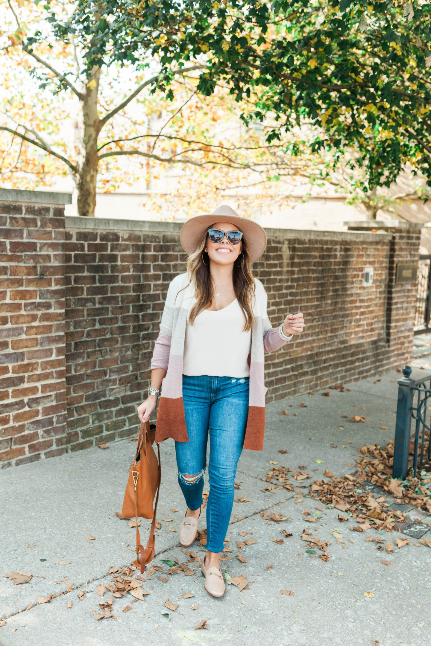 Casual Fall Outfit / Colorblock Cardigan