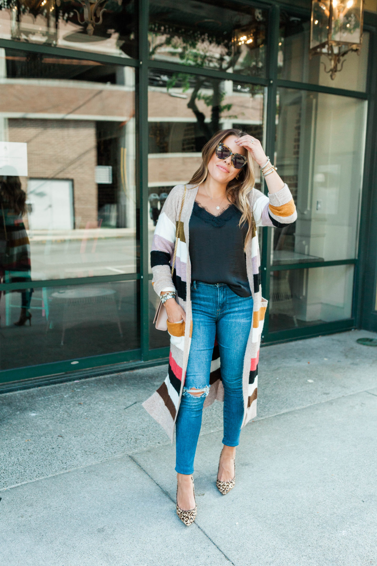 Striped Duster Cardigan - Glitter & Gingham