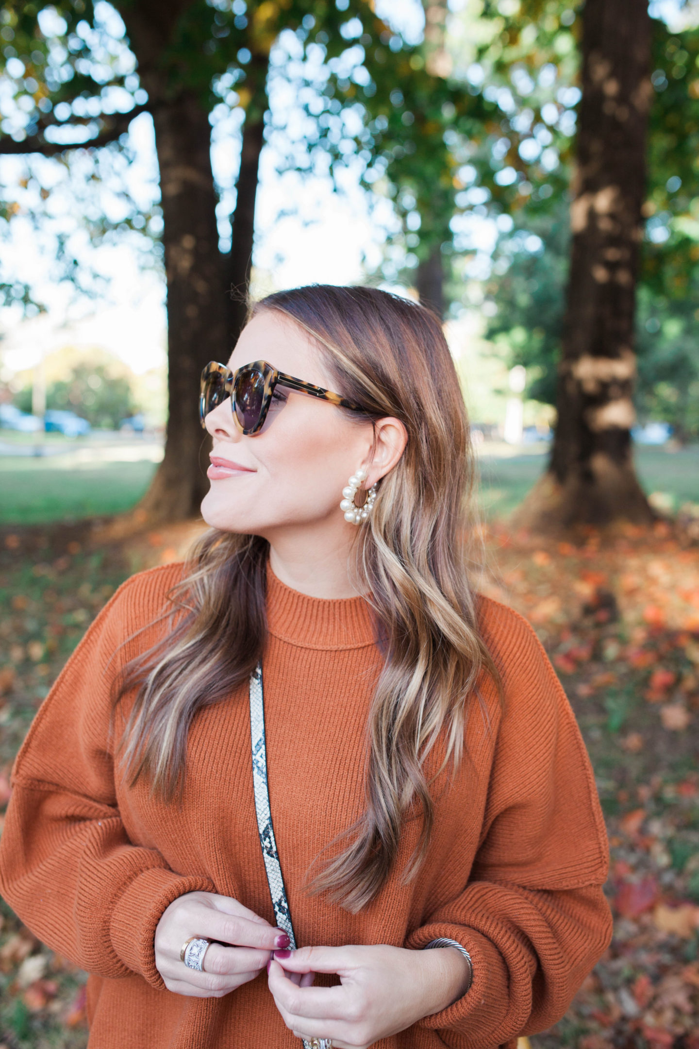 Pearl Hoops / Glitter & Gingham 