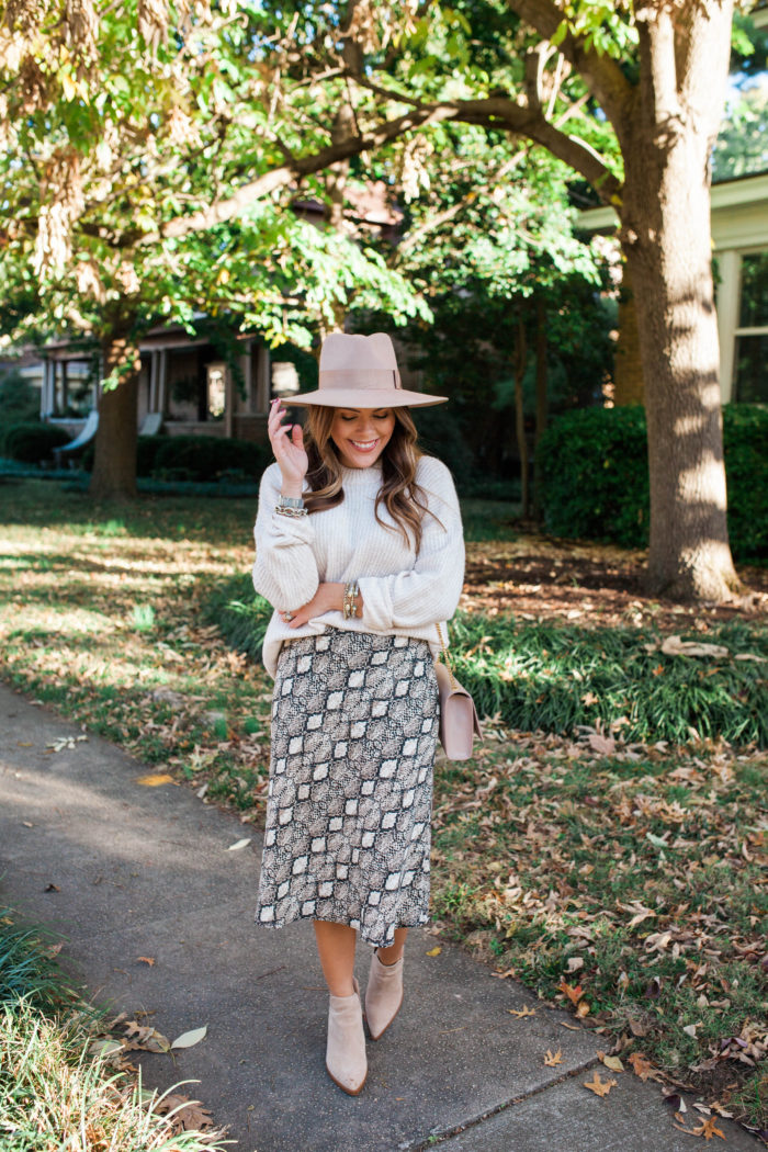 Snakeskin Midi Skirt on a Budget