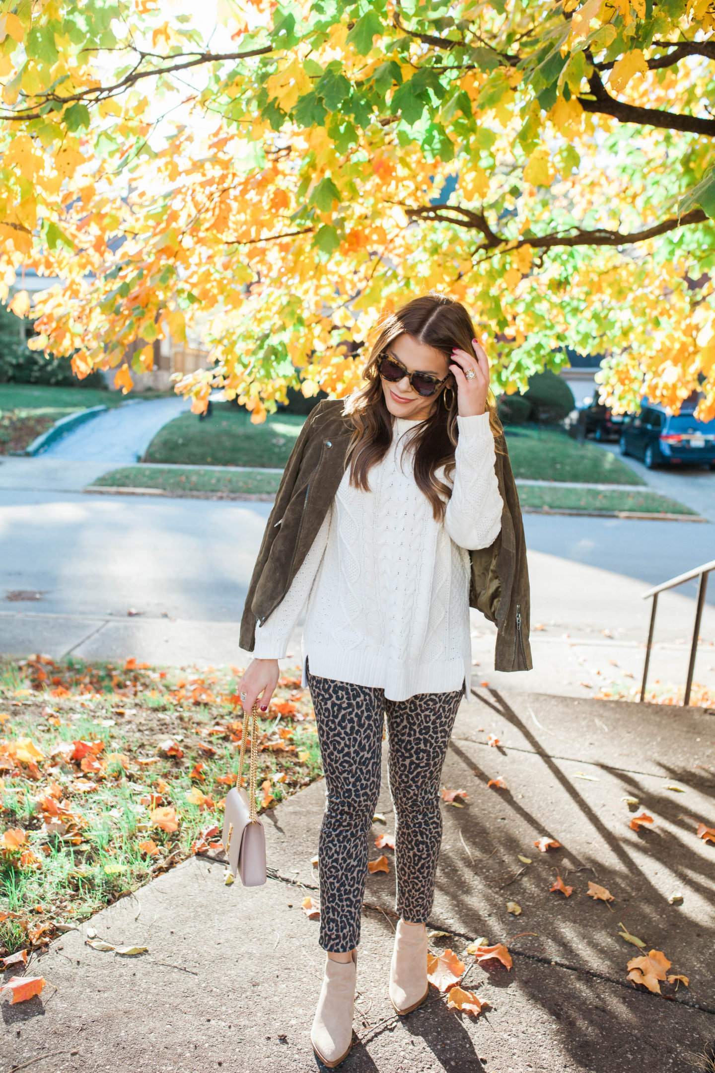 Leopard Jeans / Fall outfit / Glitter & Gingham 